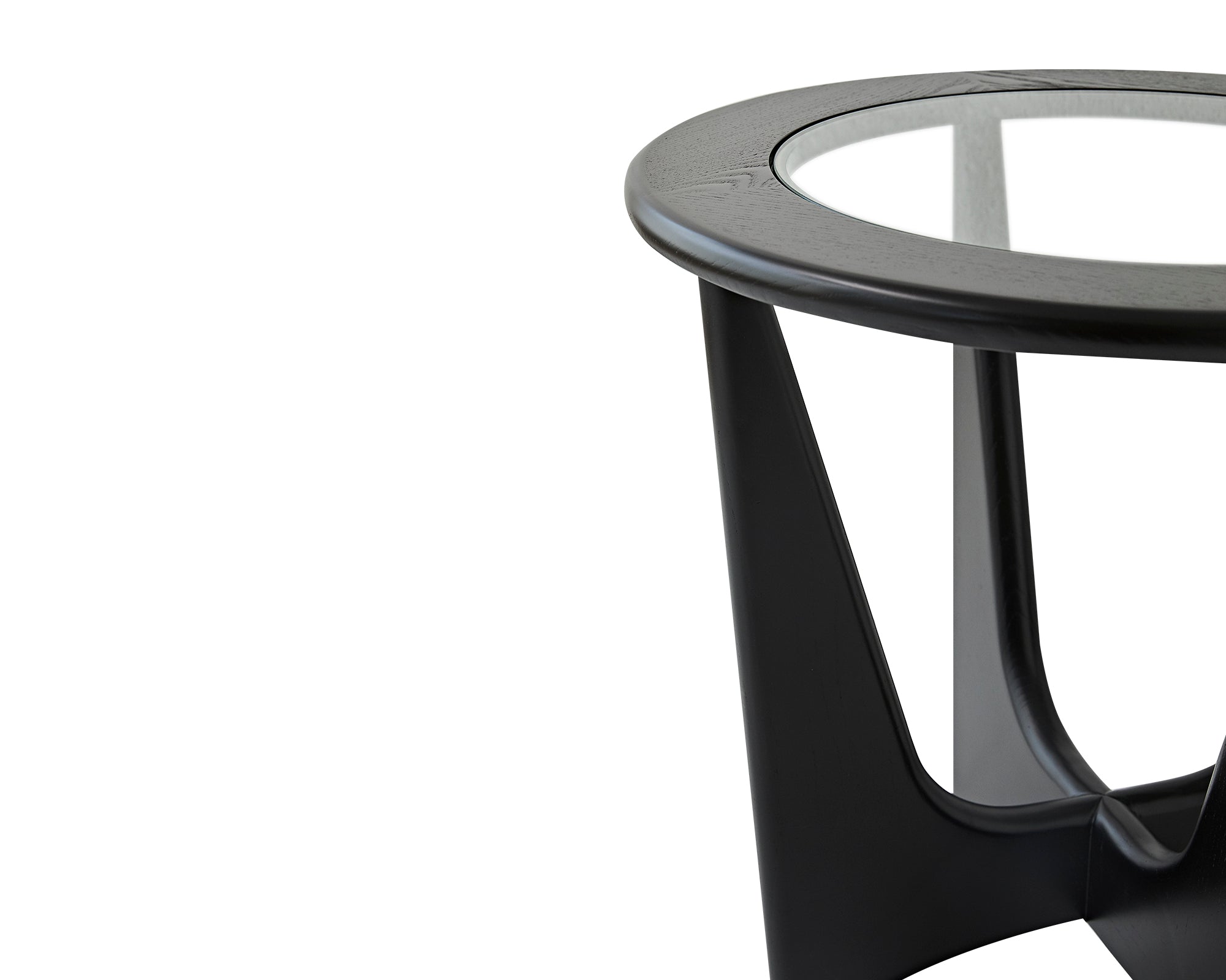 Sculpto Side Table - Clear Glass/Wenge