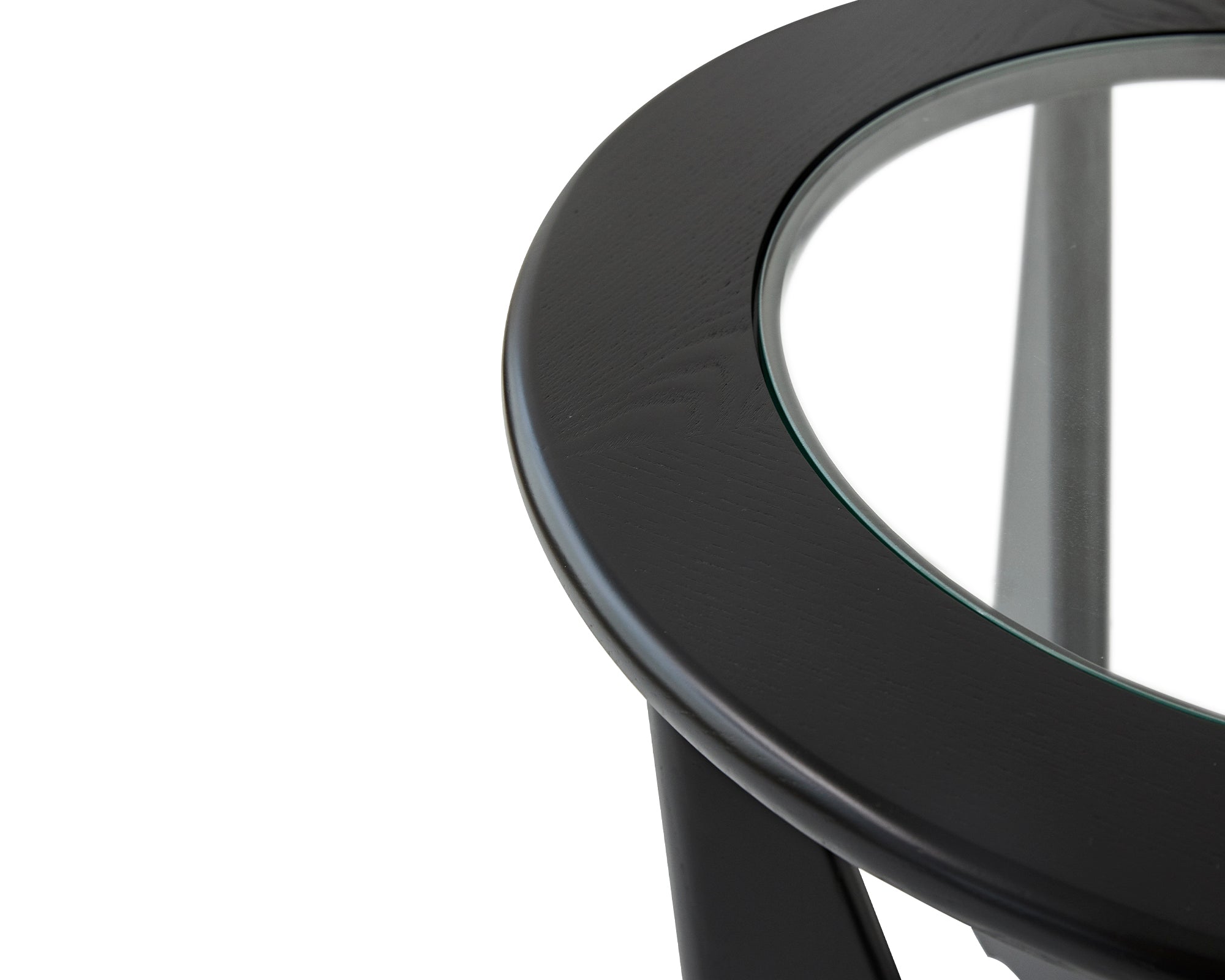 Sculpto Side Table - Clear Glass/Wenge