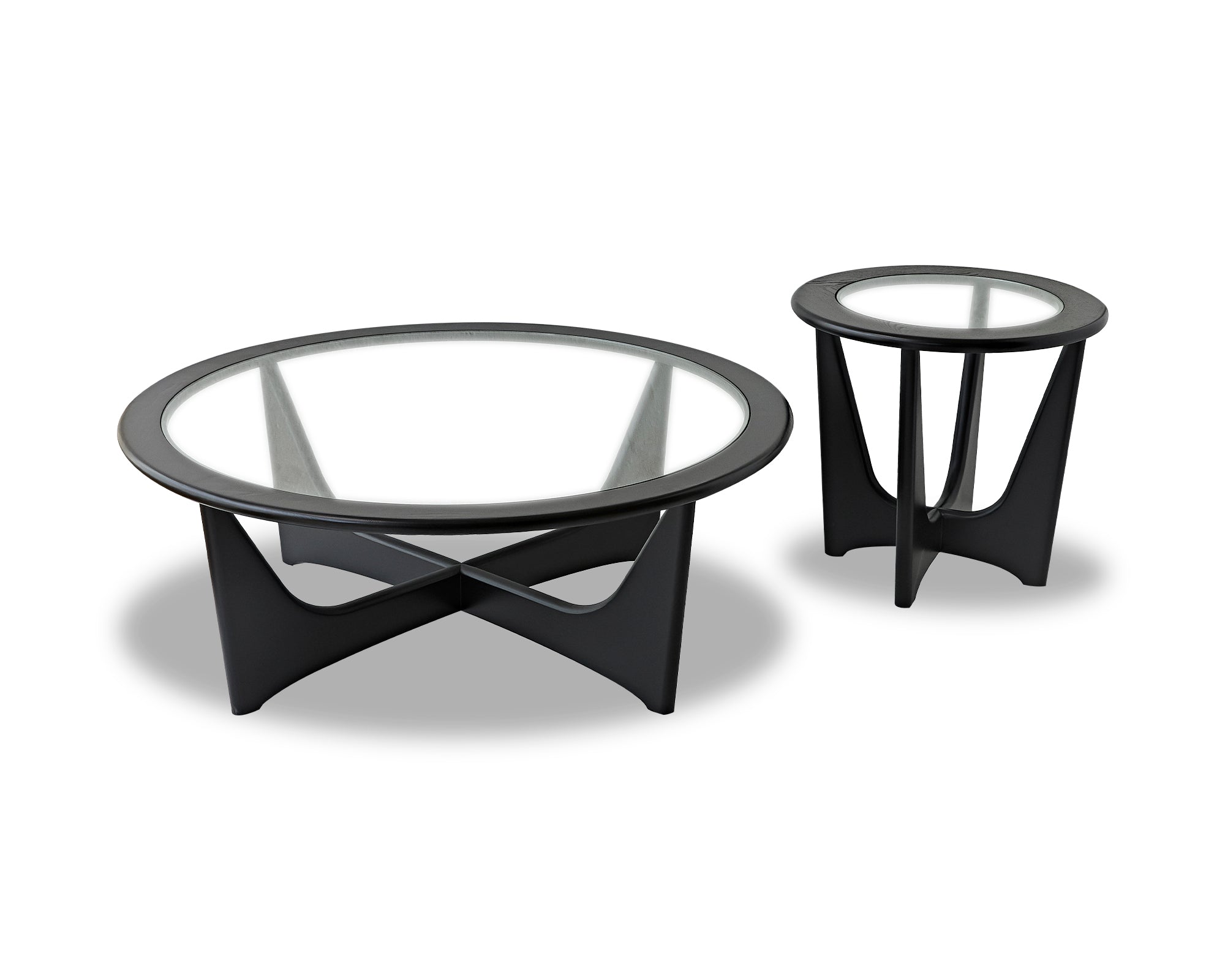 Sculpto Side Table - Clear Glass/Wenge