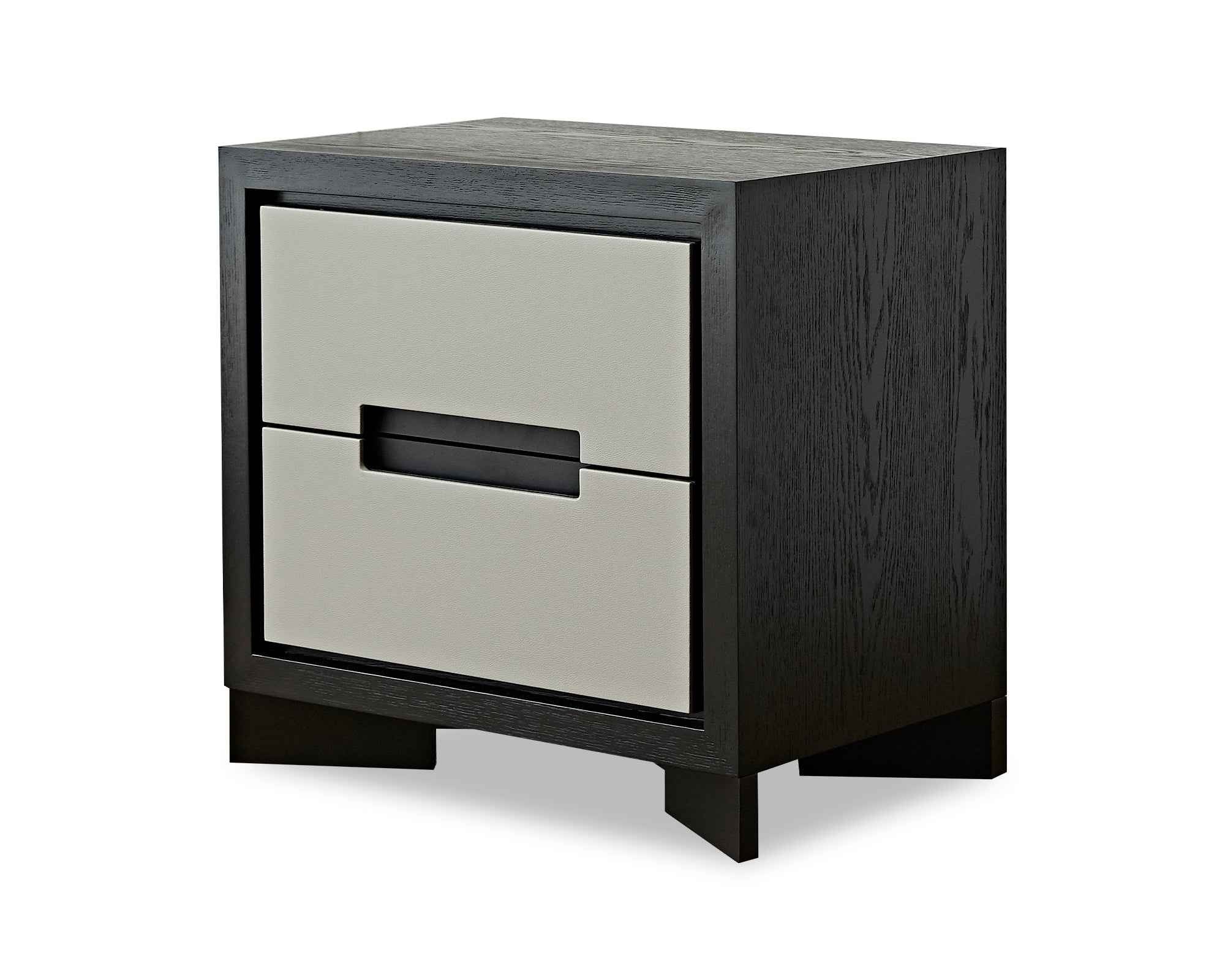 Ardel Bedside Table - Grey Leather Look