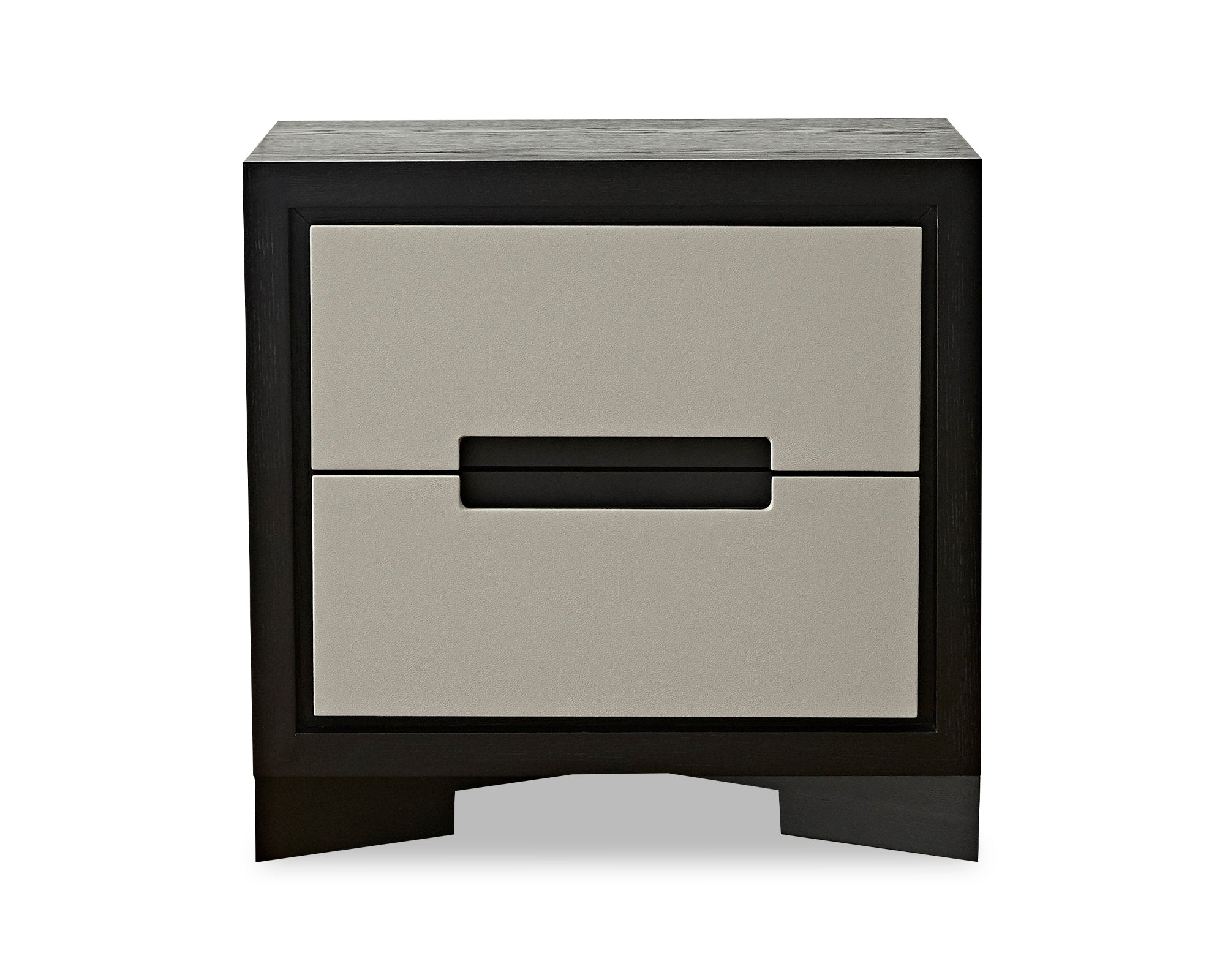 Ardel Bedside Table  - Grey Leather Look/Wenge