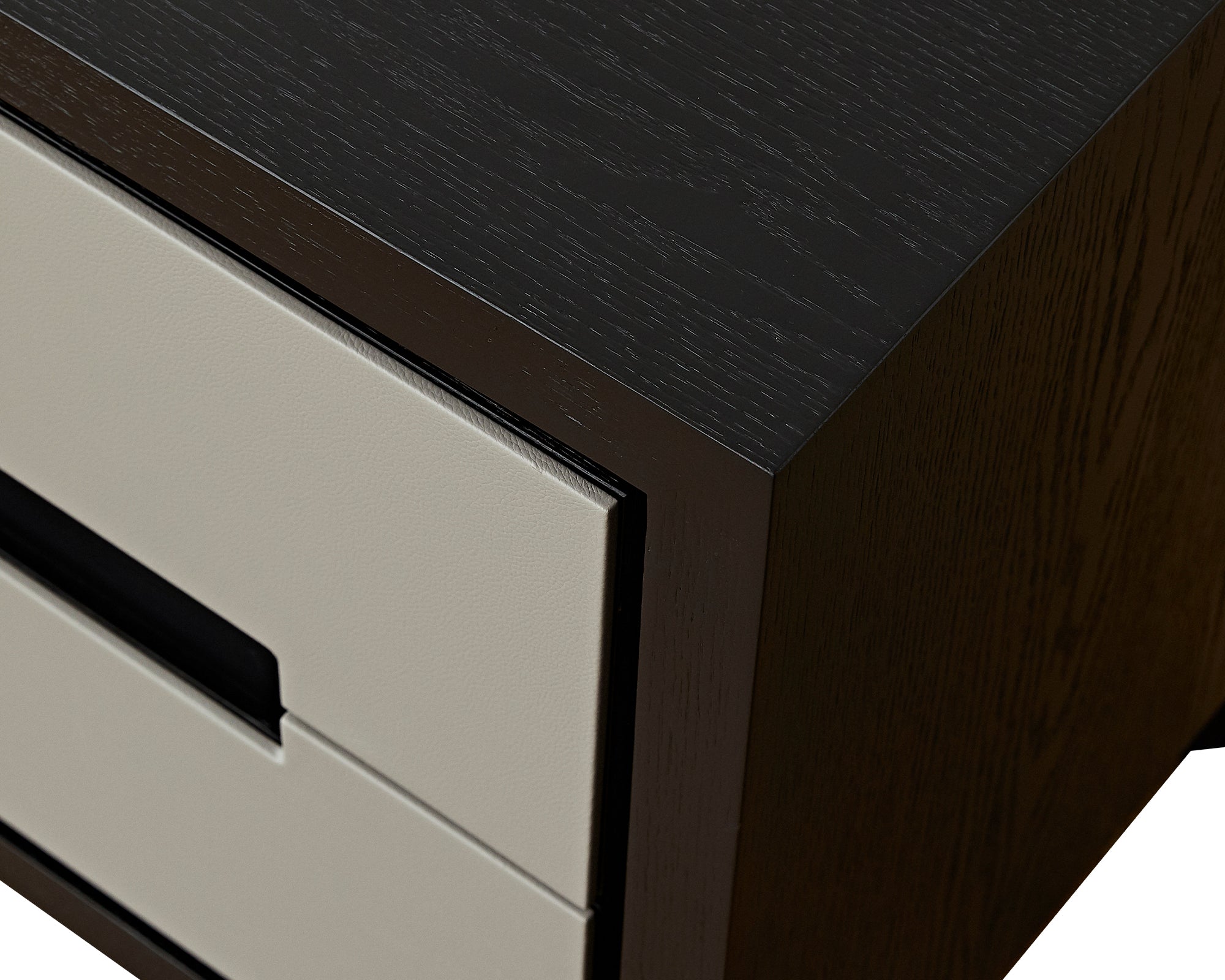 Ardel Bedside Table  - Grey Leather Look/Wenge