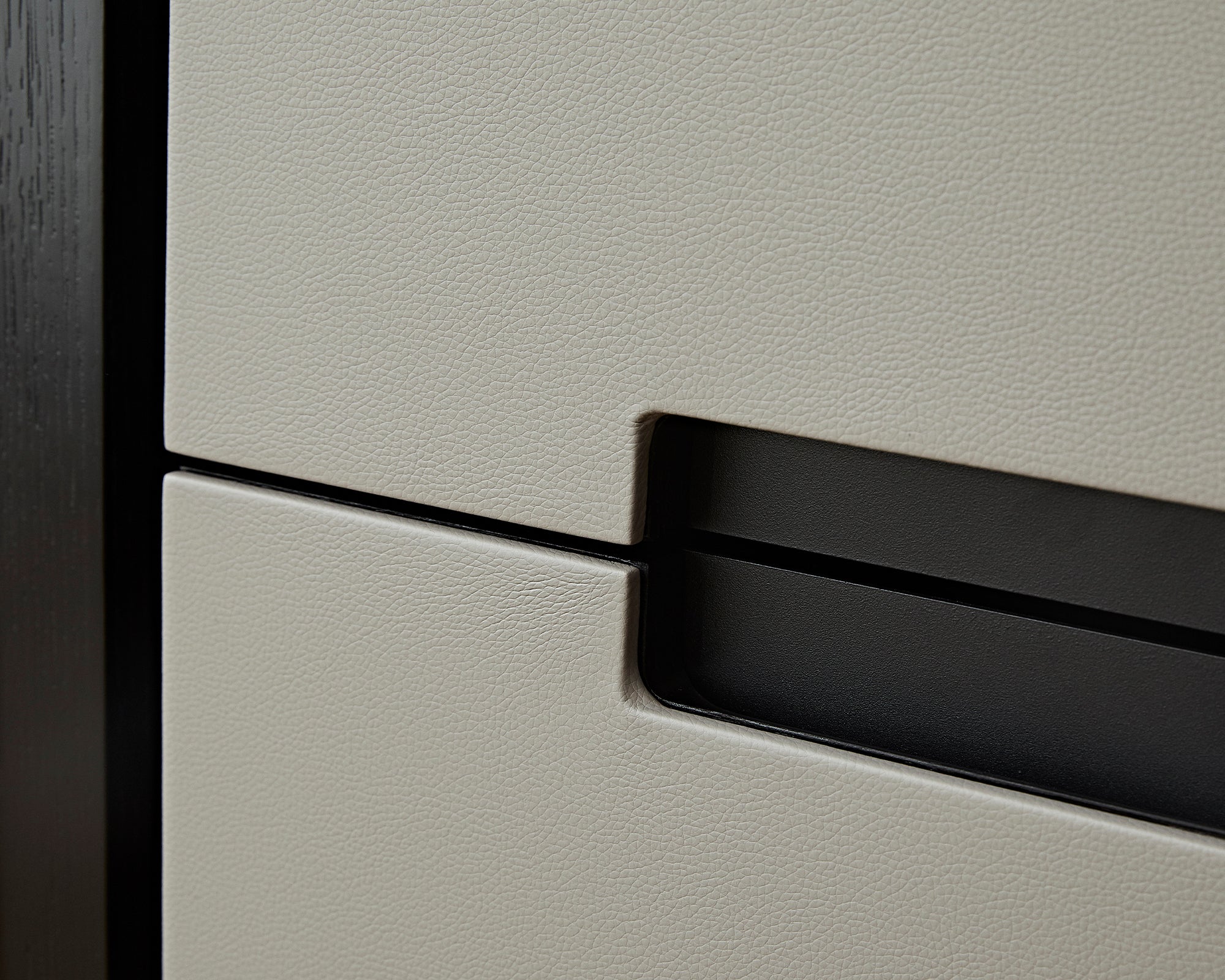 Ardel Bedside Table  - Grey Leather Look/Wenge