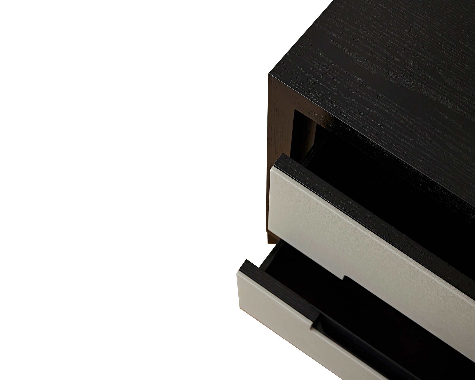 Ardel Bedside Table  - Grey Leather Look/Wenge