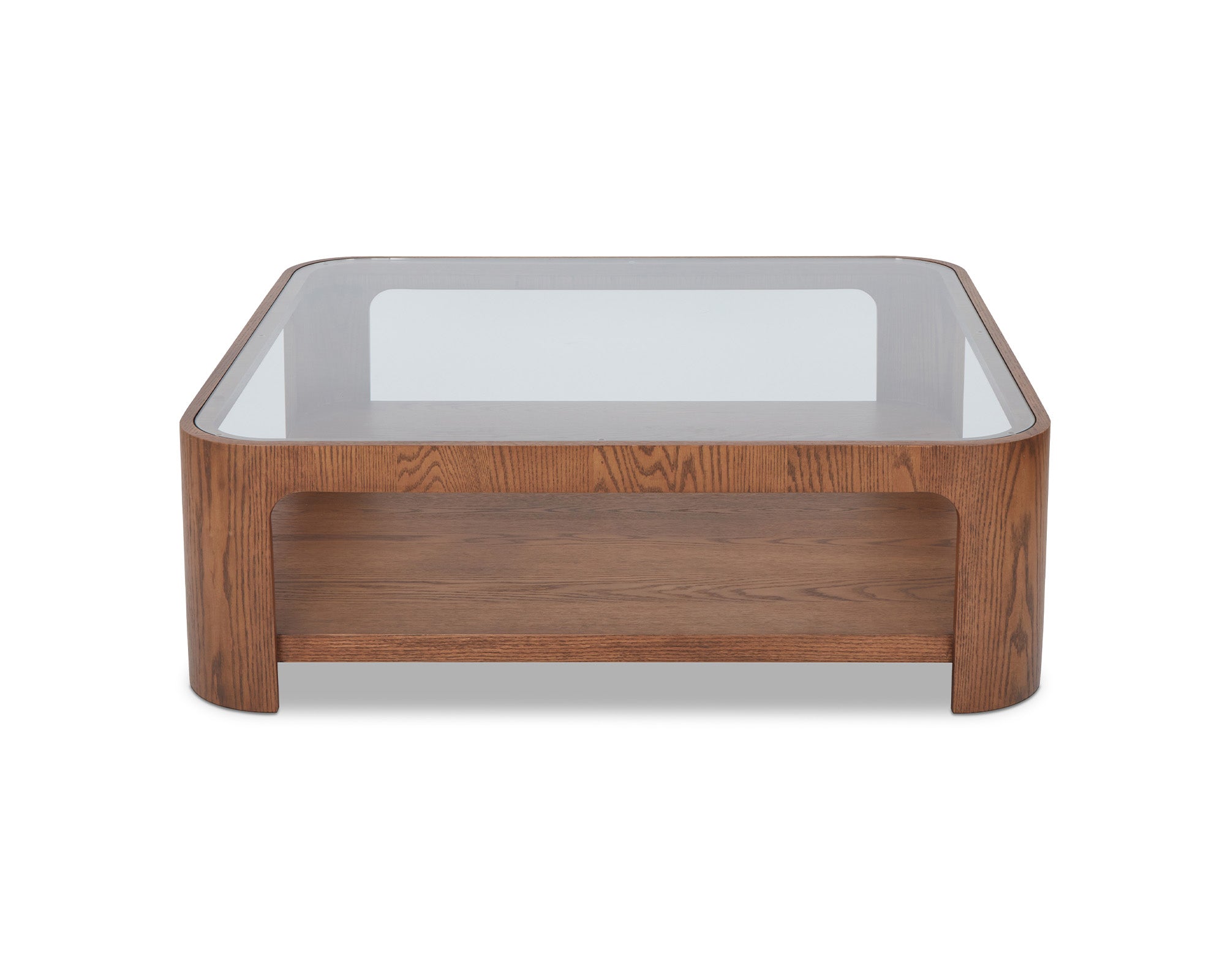 Espiga Coffee Table - Brushed Brown and Clear Glass