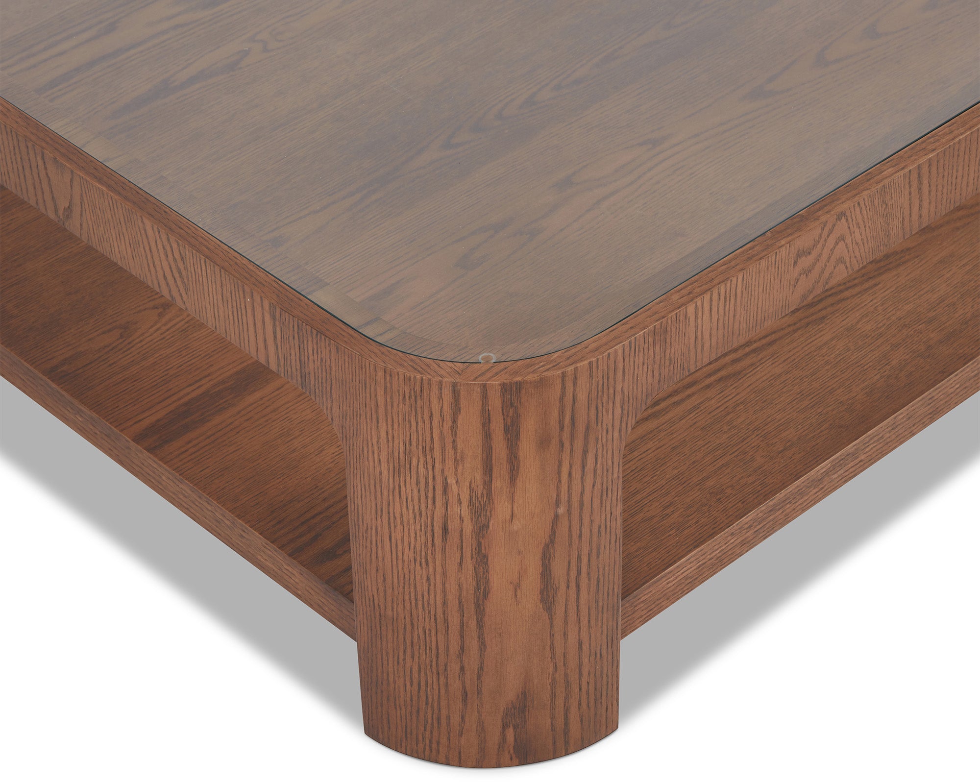 Espiga Coffee Table - Brushed Brown and Clear Glass
