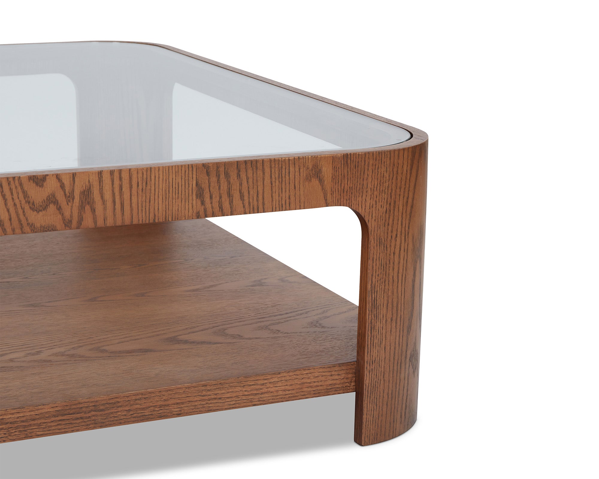 Espiga Coffee Table - Brushed Brown and Clear Glass