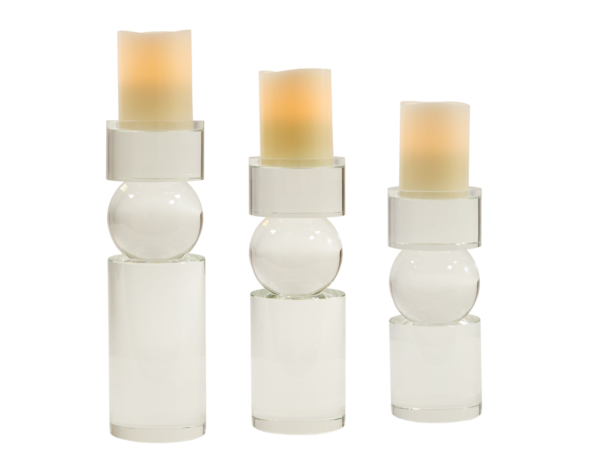 Crystal III Candle Holder (Large) - Glass