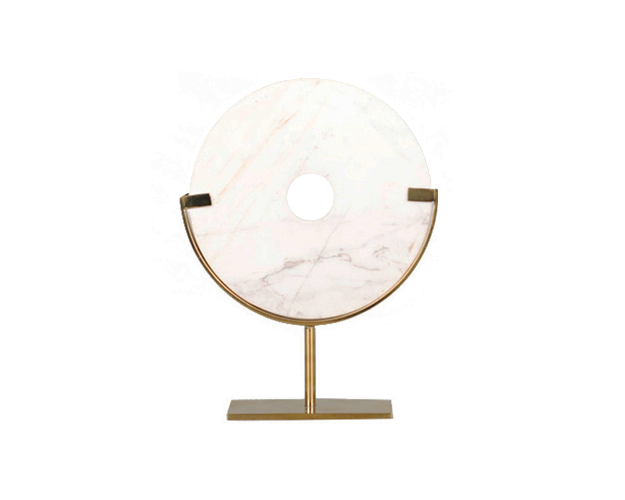 Marble Sculpture - Brass Stainless Steel Base
