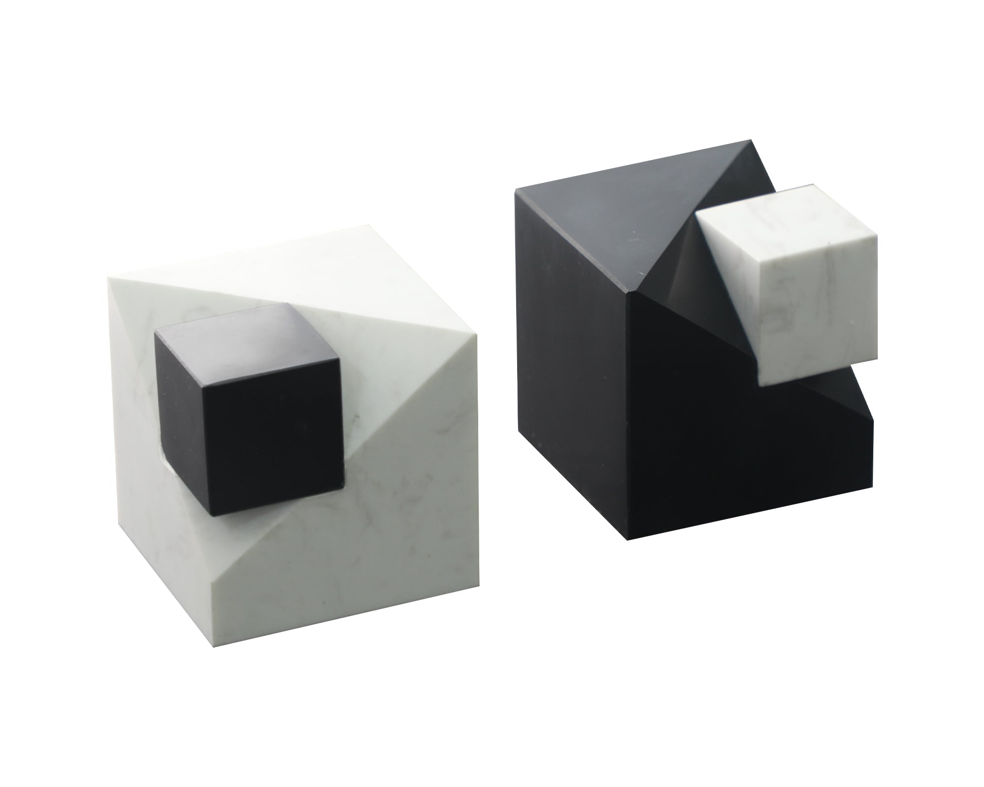Cubic I Table Decoration - Black and White Marble