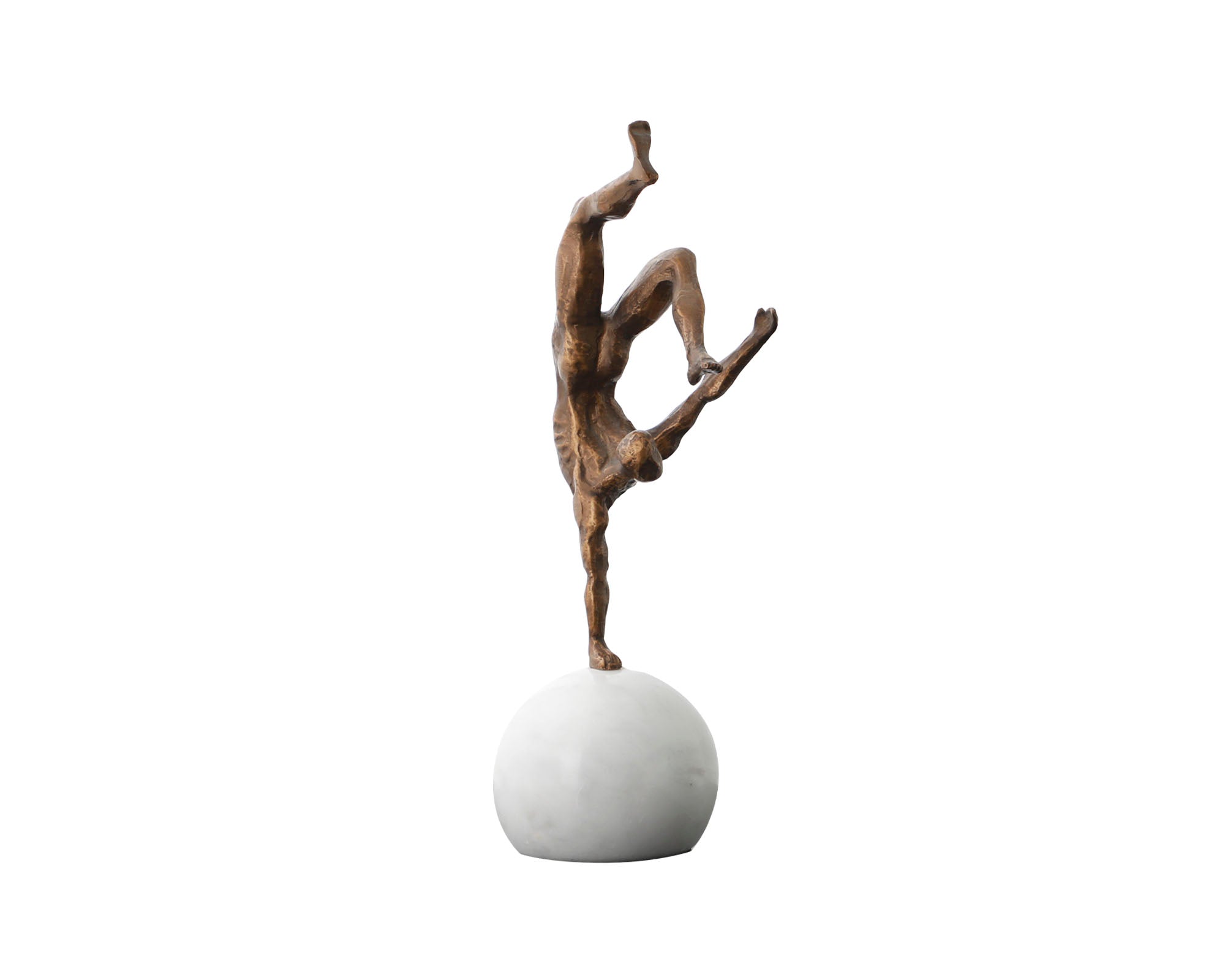 Athletic Sculpture - Bronze and White Marble