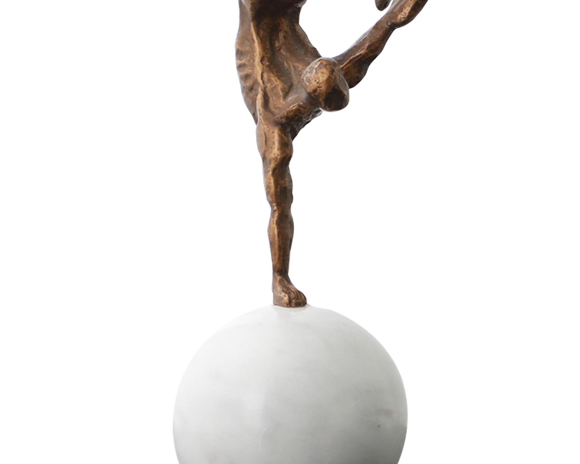 Athletic Sculpture - Bronze and White Marble