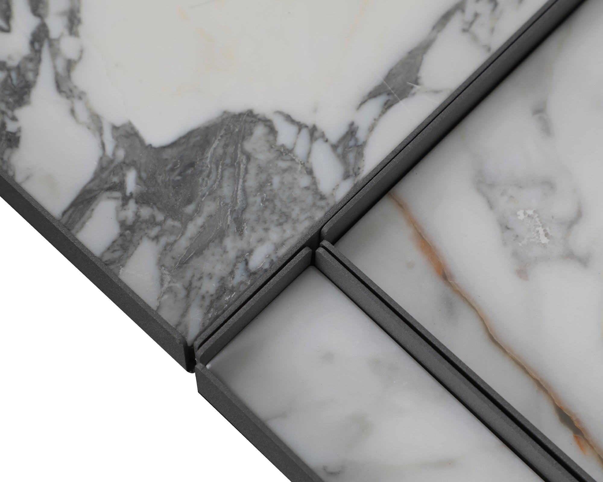 Tyne III Tray - Iron, White Marble