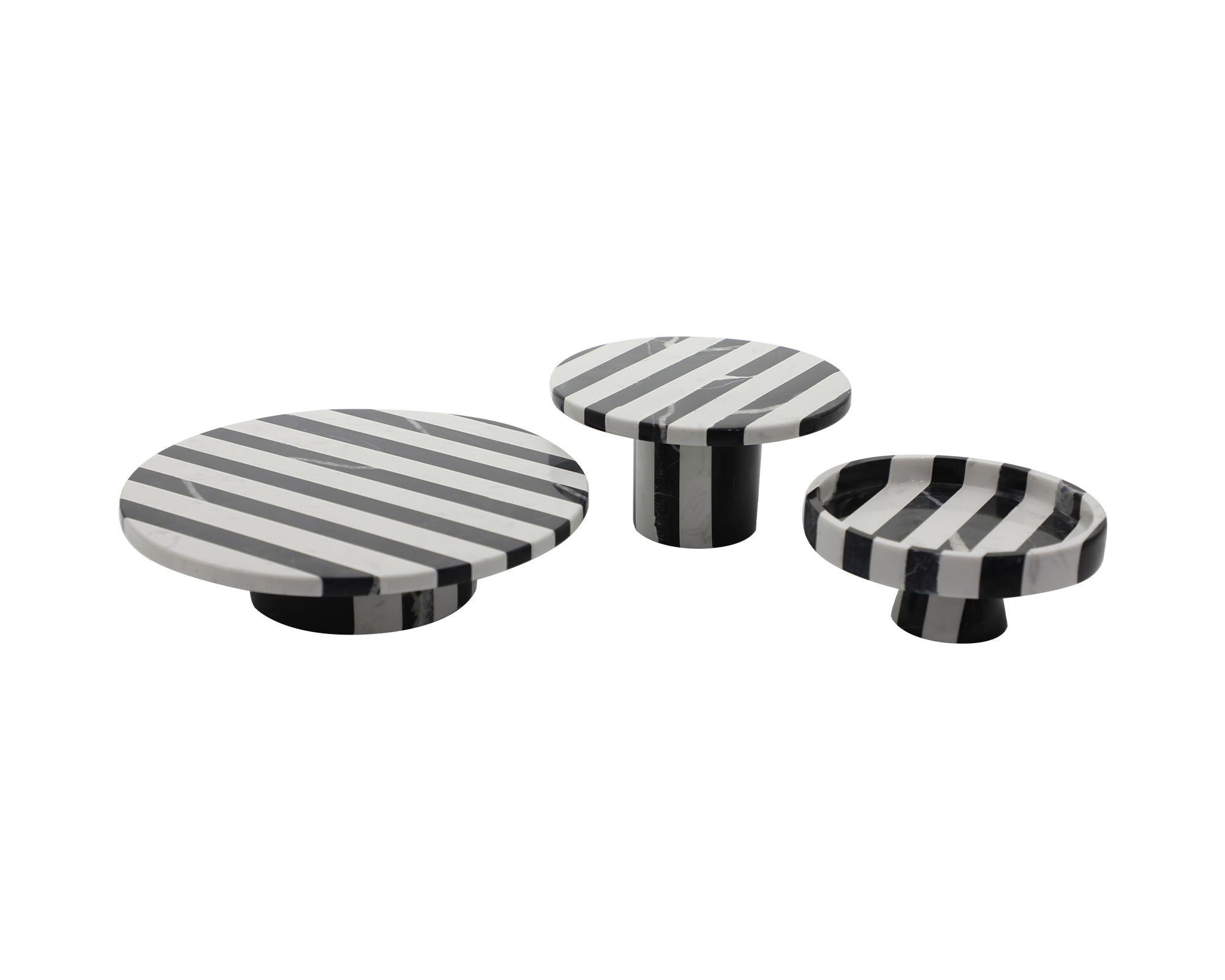 Monochrome Tray - Black and White Marble
