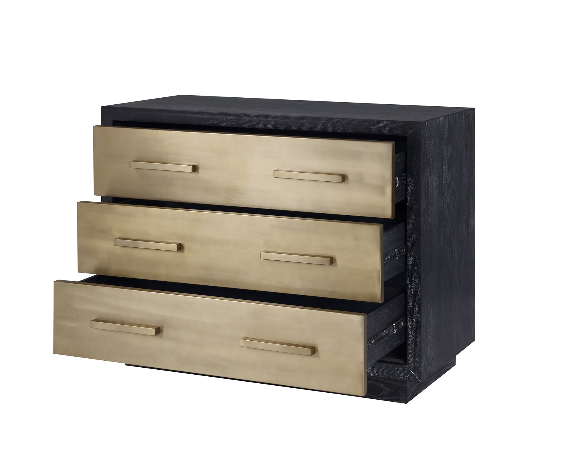 Camden Chest Of Drawers - Ebony Cerused Ash/Brushed Brass