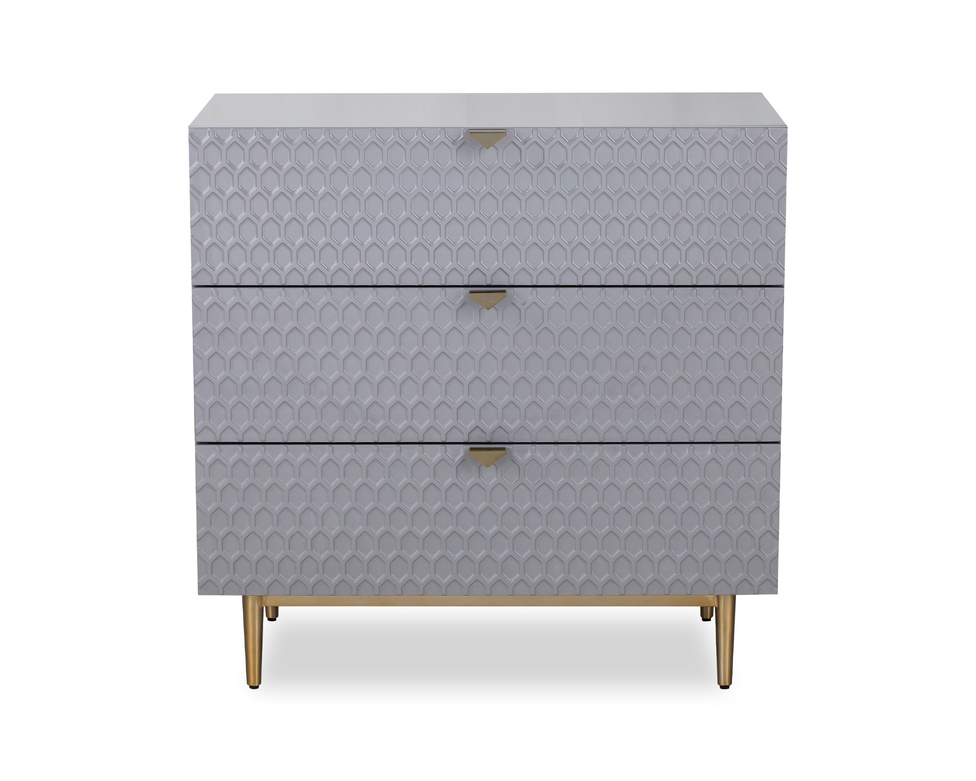 Bolero Chest Of Drawers - Grey High Gloss/Brushed Brass