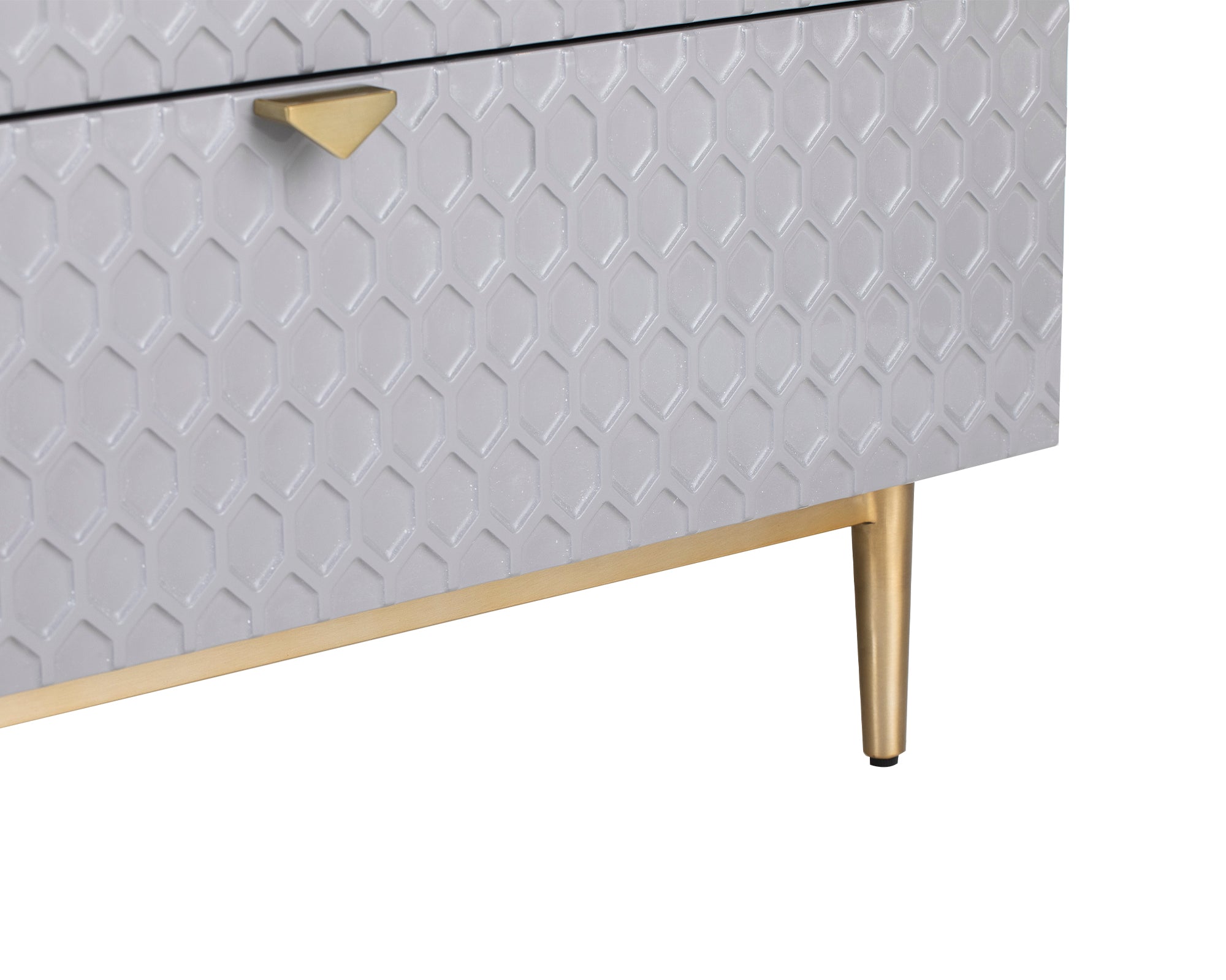 Bolero Chest Of Drawers - Grey High Gloss/Brushed Brass