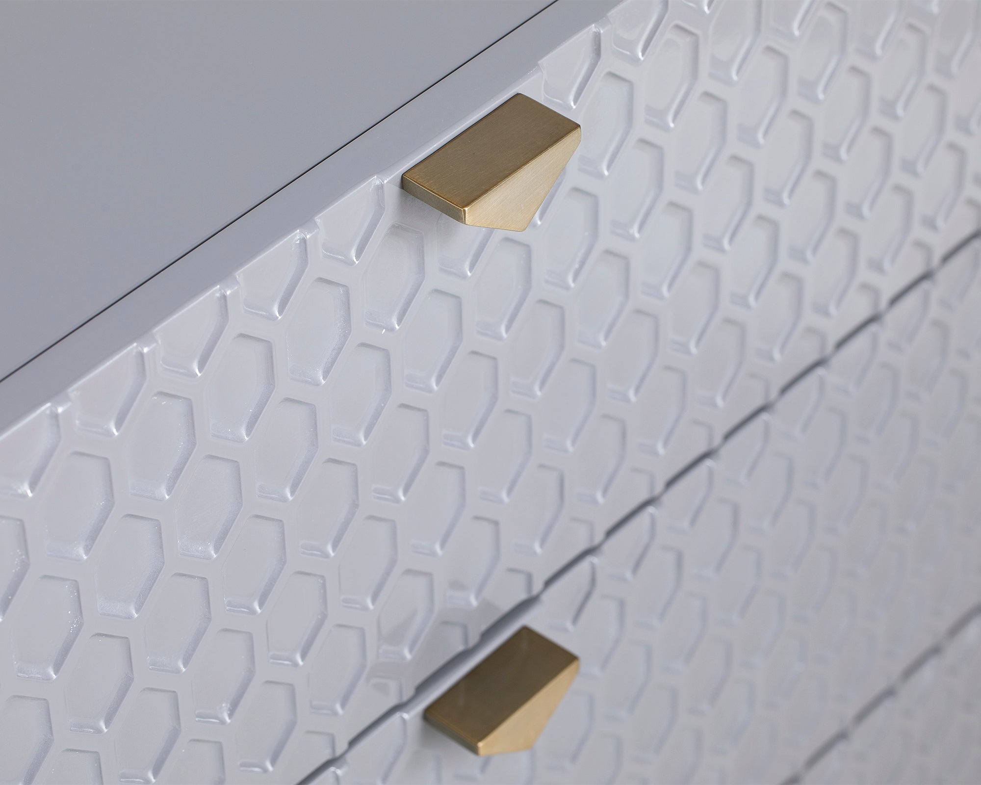 Bolero Chest Of Drawers - Grey High Gloss/Brushed Brass