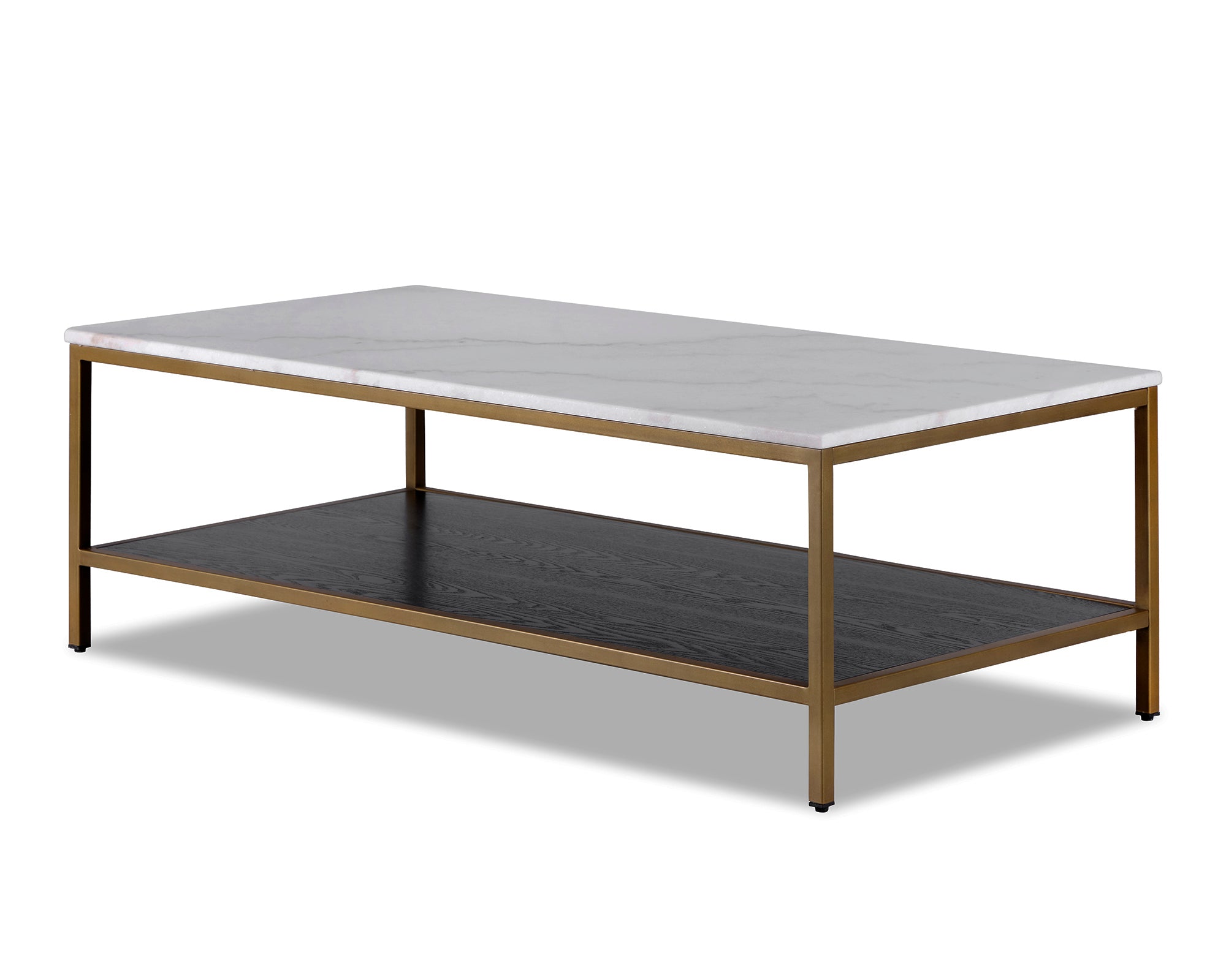 Max Coffee Table - White Marble/Painted Brass