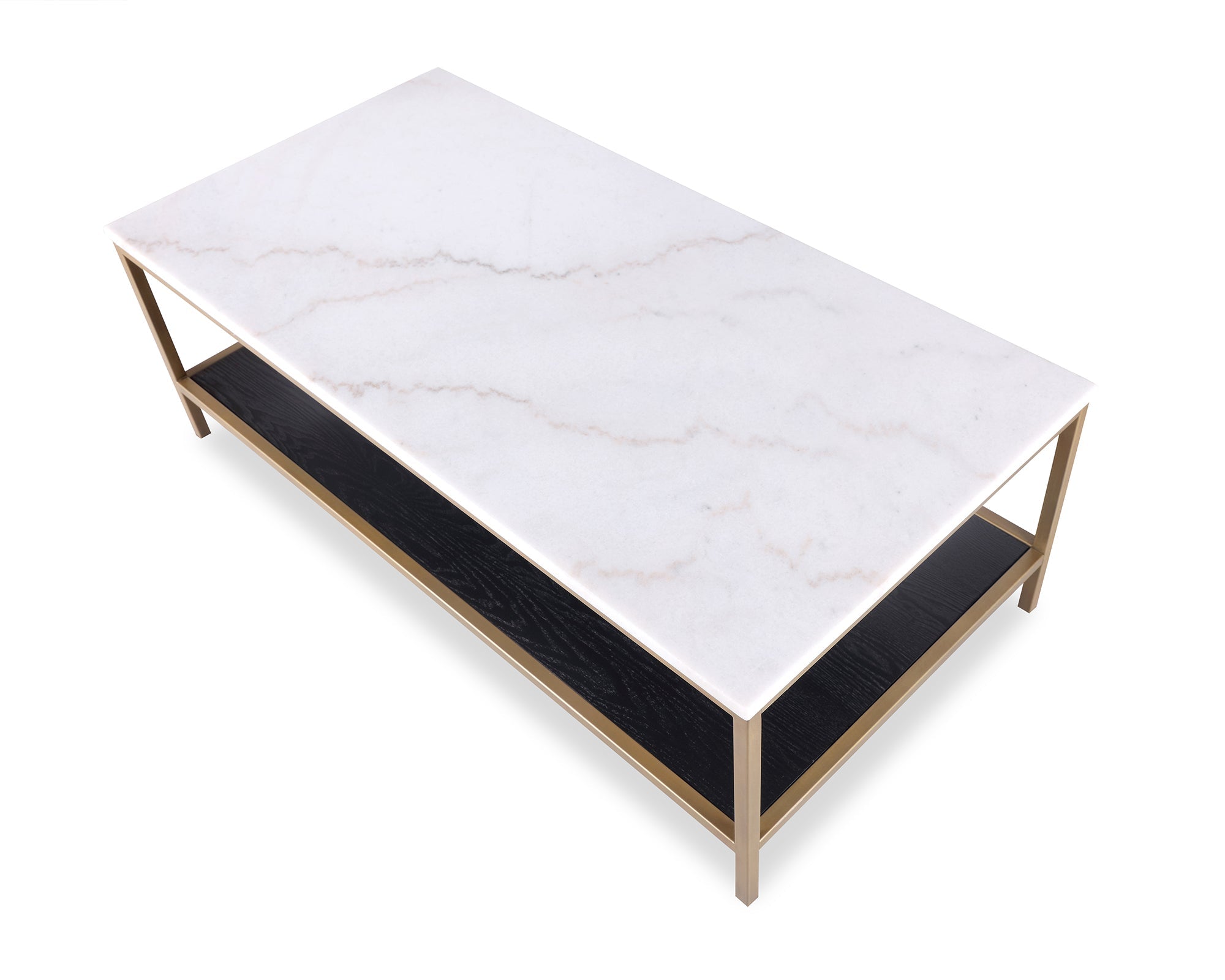 Max Coffee Table - White Marble/Painted Brass