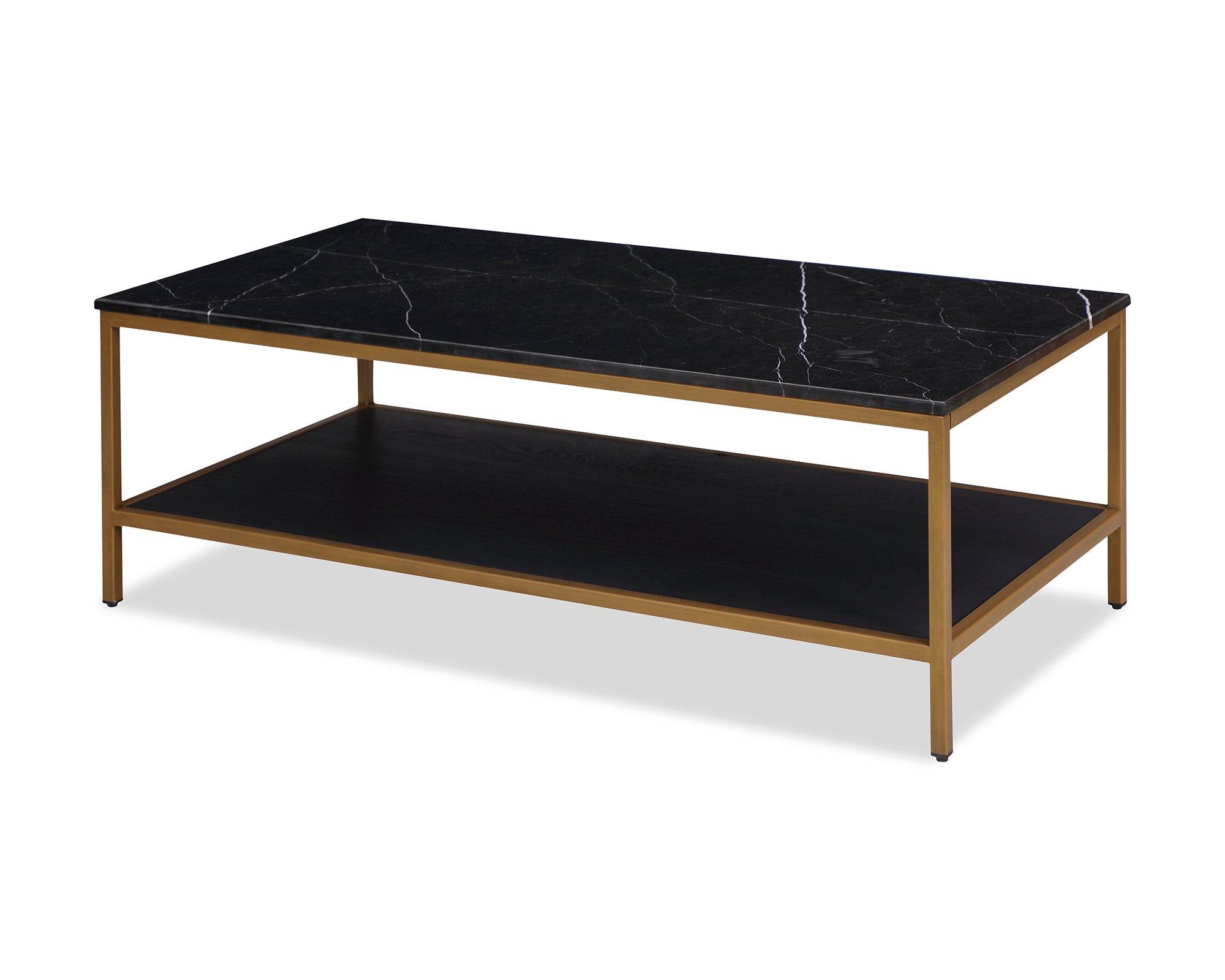 Max Coffee Table - Black Marble With White Veins/Brass Paint
