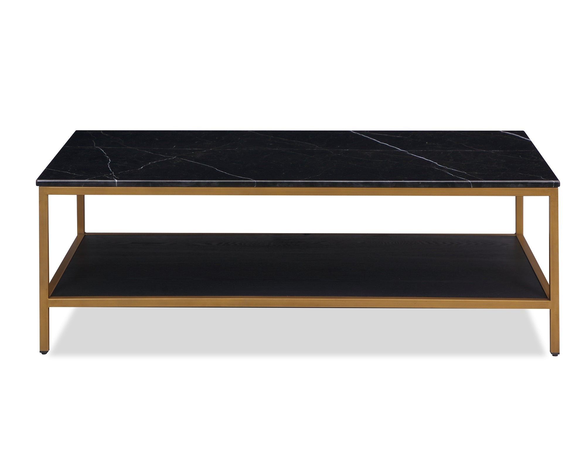 Max Coffee Table - Black Marble With White Veins/Brass Paint