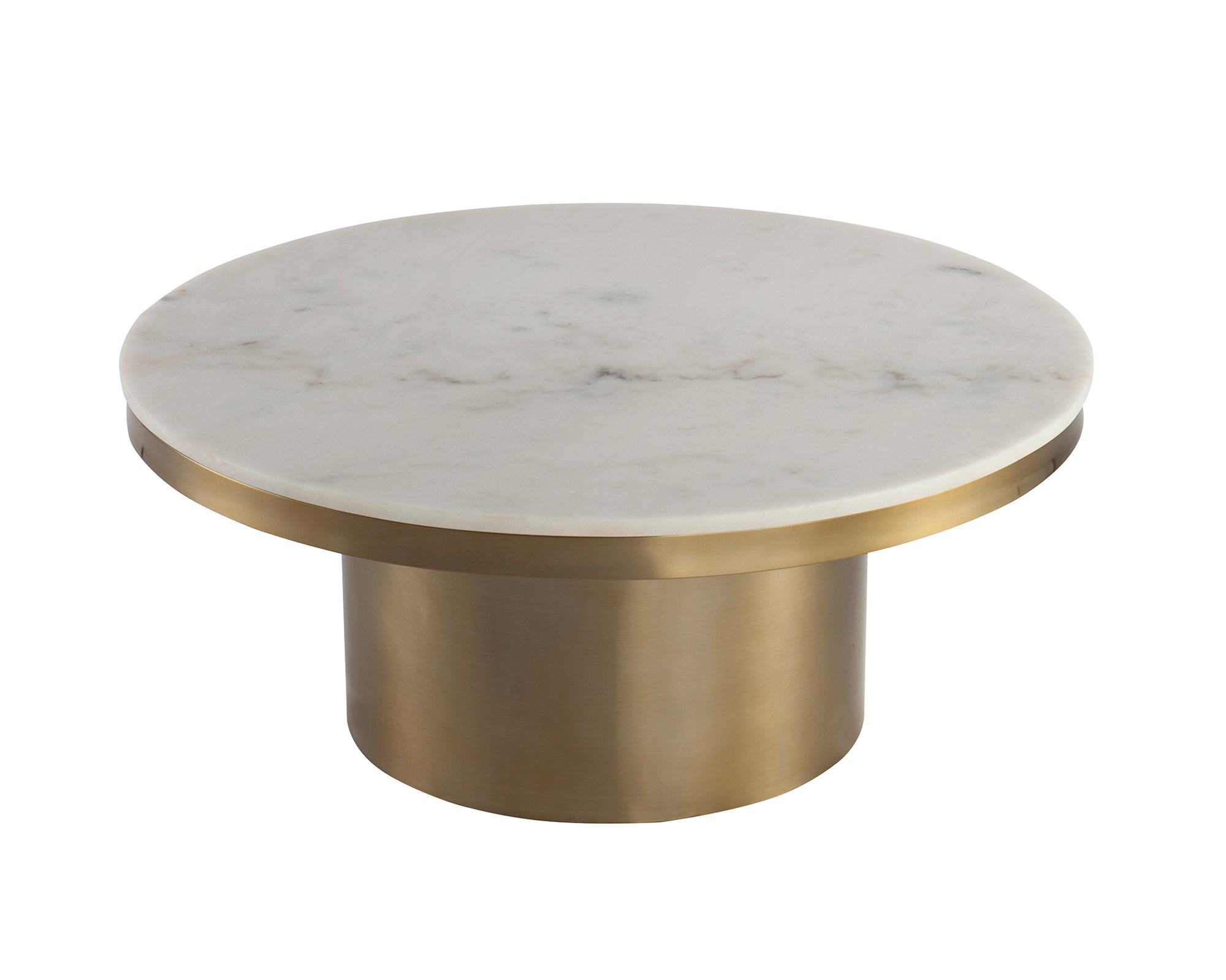 Camden Coffee Table - White Marble/Brushed Brass