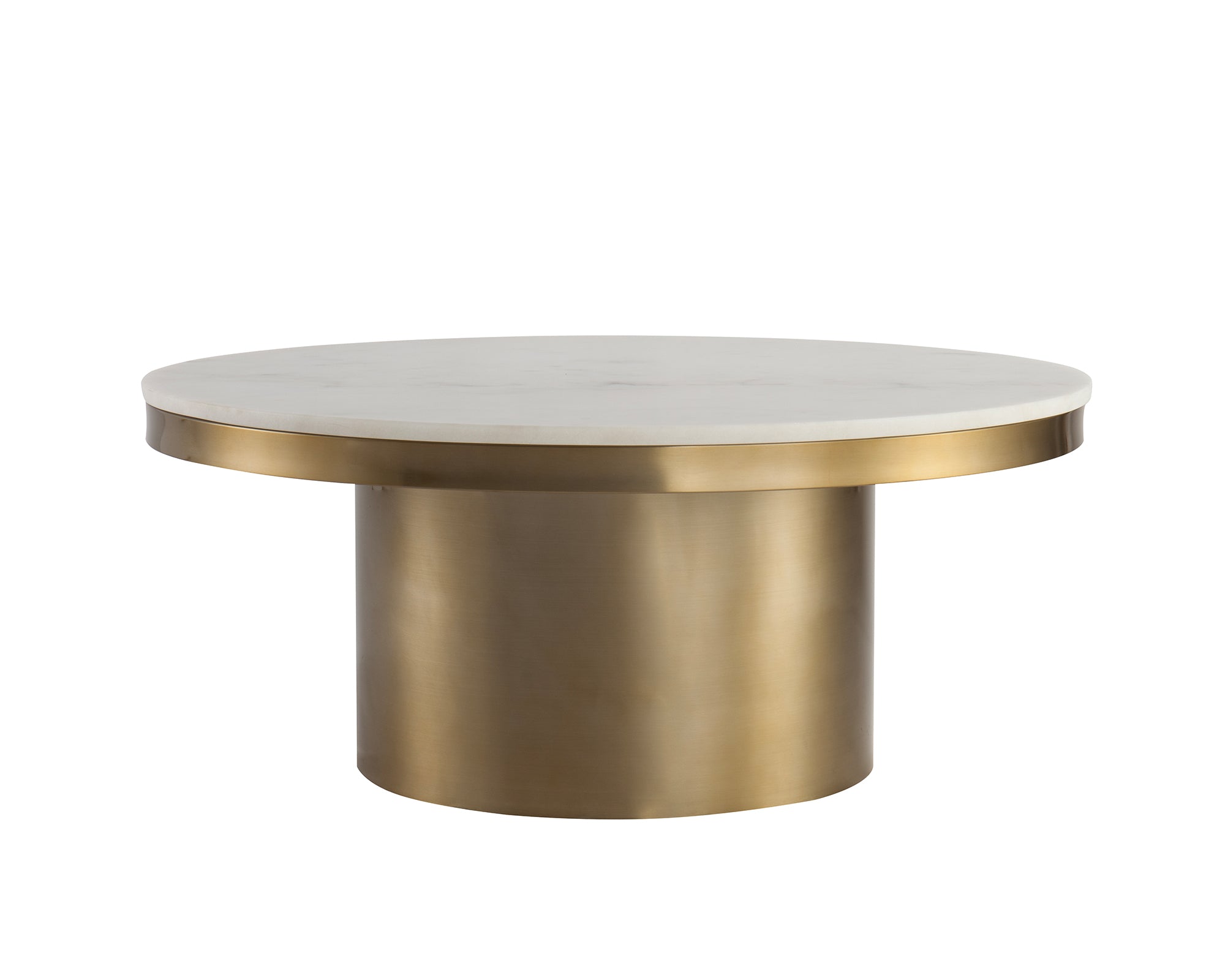 Camden Coffee Table - White Marble/Brushed Brass