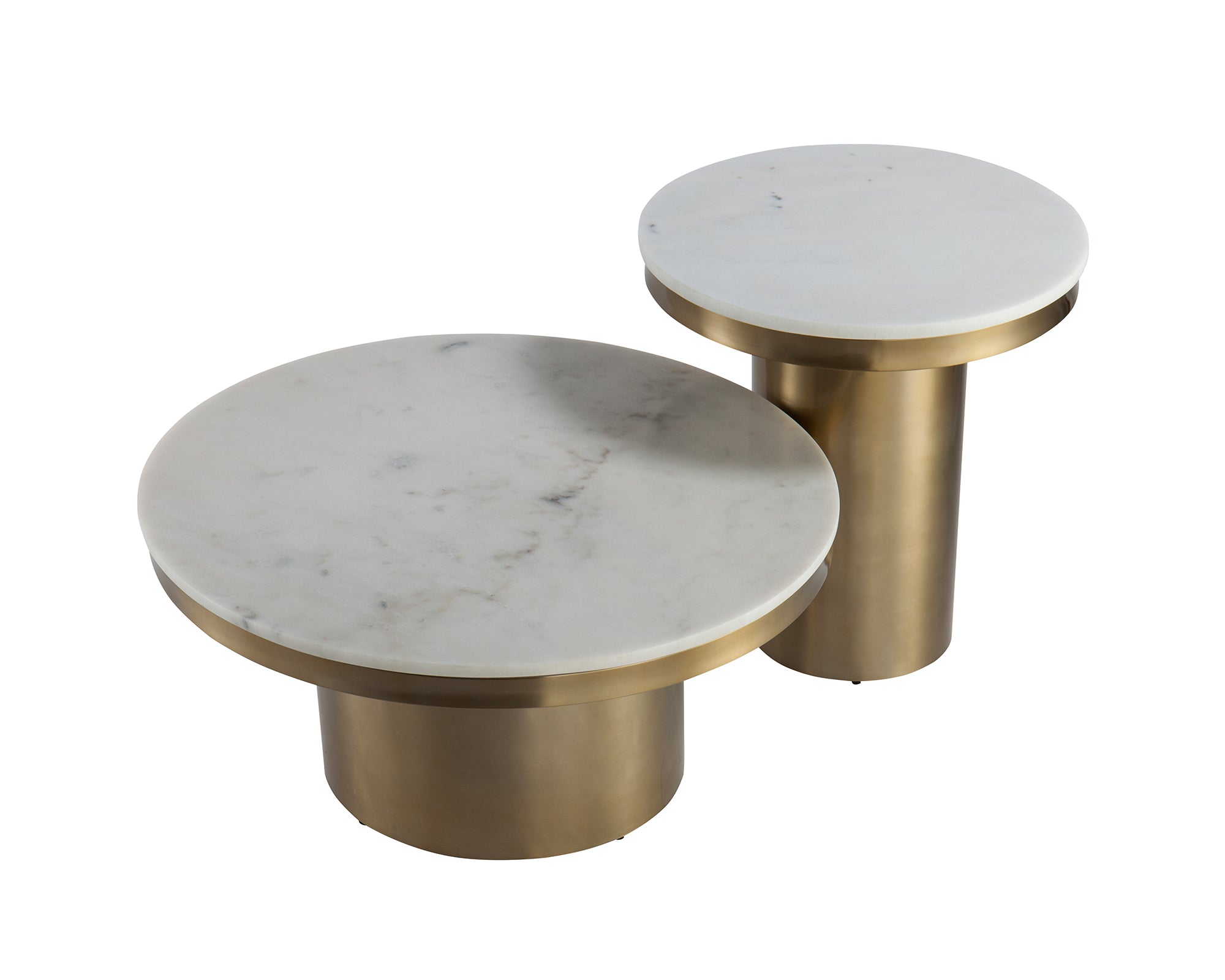 Camden Coffee Table - White Marble/Brushed Brass