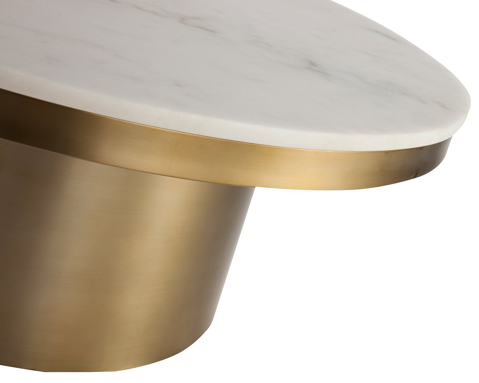 Camden Coffee Table - White Marble/Brushed Brass