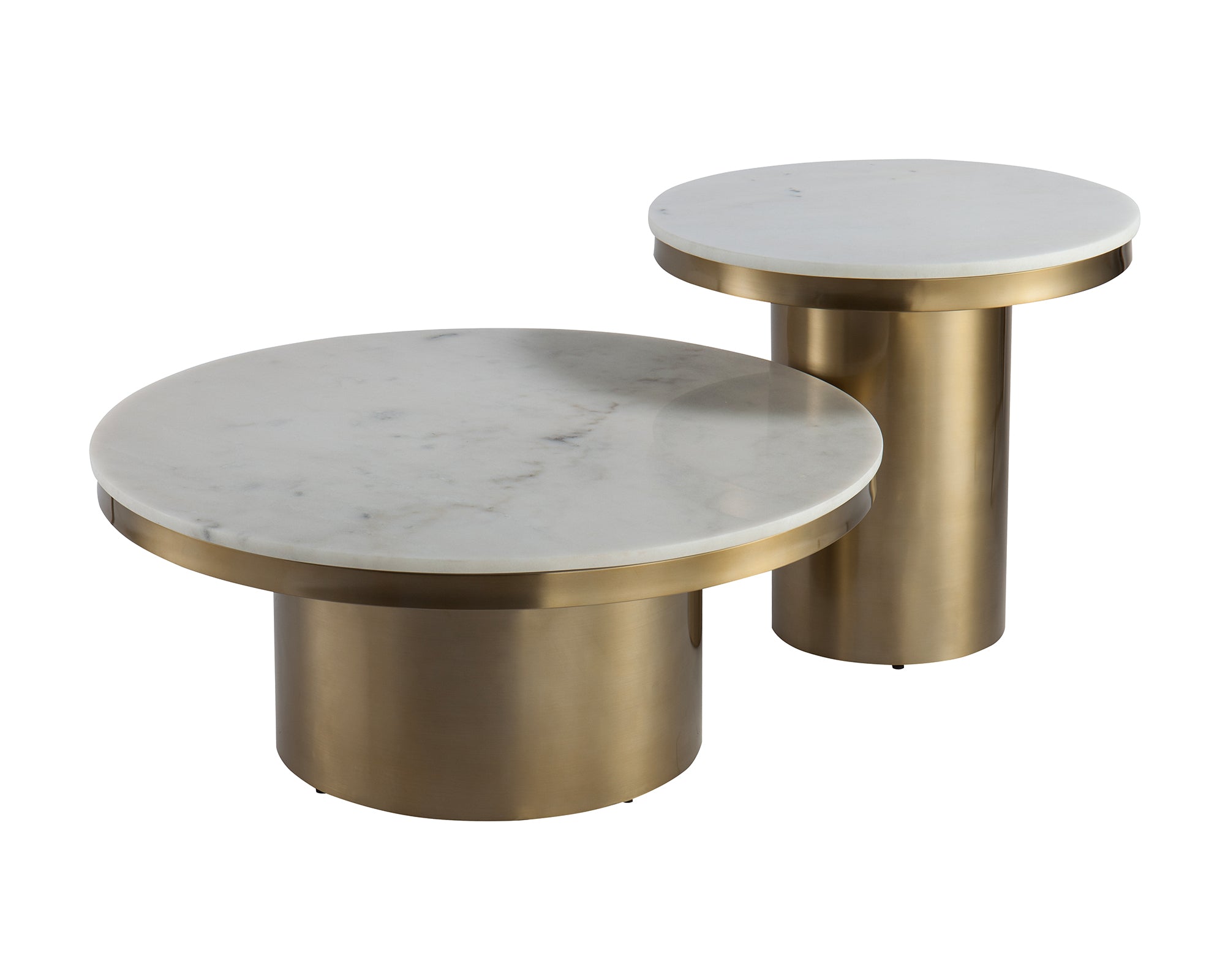 Camden Coffee Table - White Marble/Brushed Brass