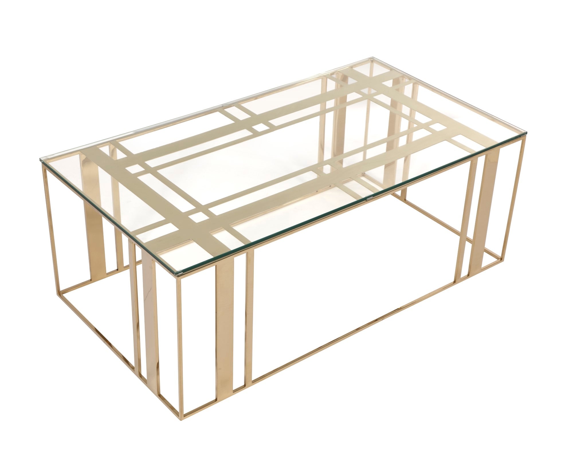 Lafayette Coffee Table  - Glass/Polished Brass