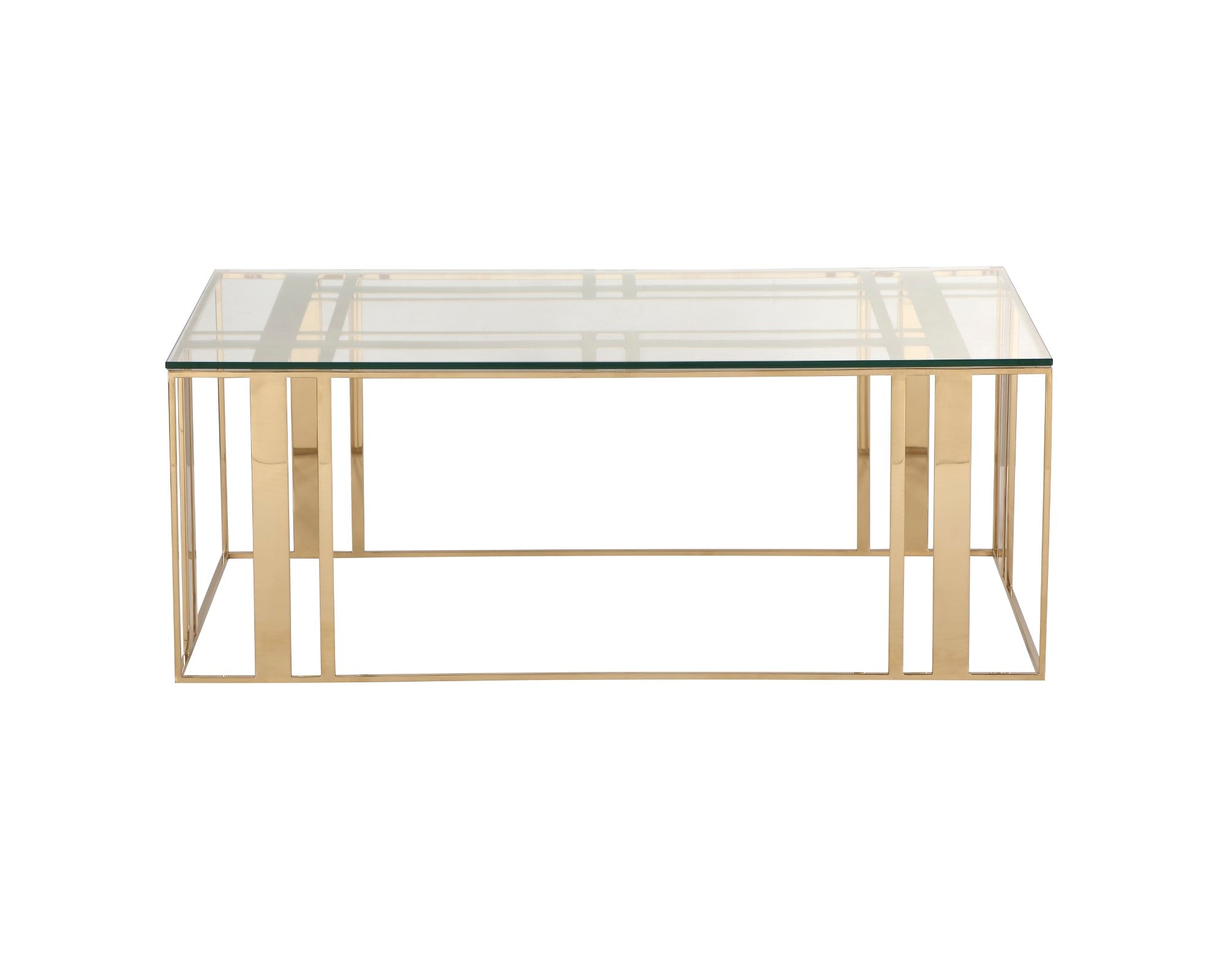 Lafayette Coffee Table  - Glass/Polished Brass