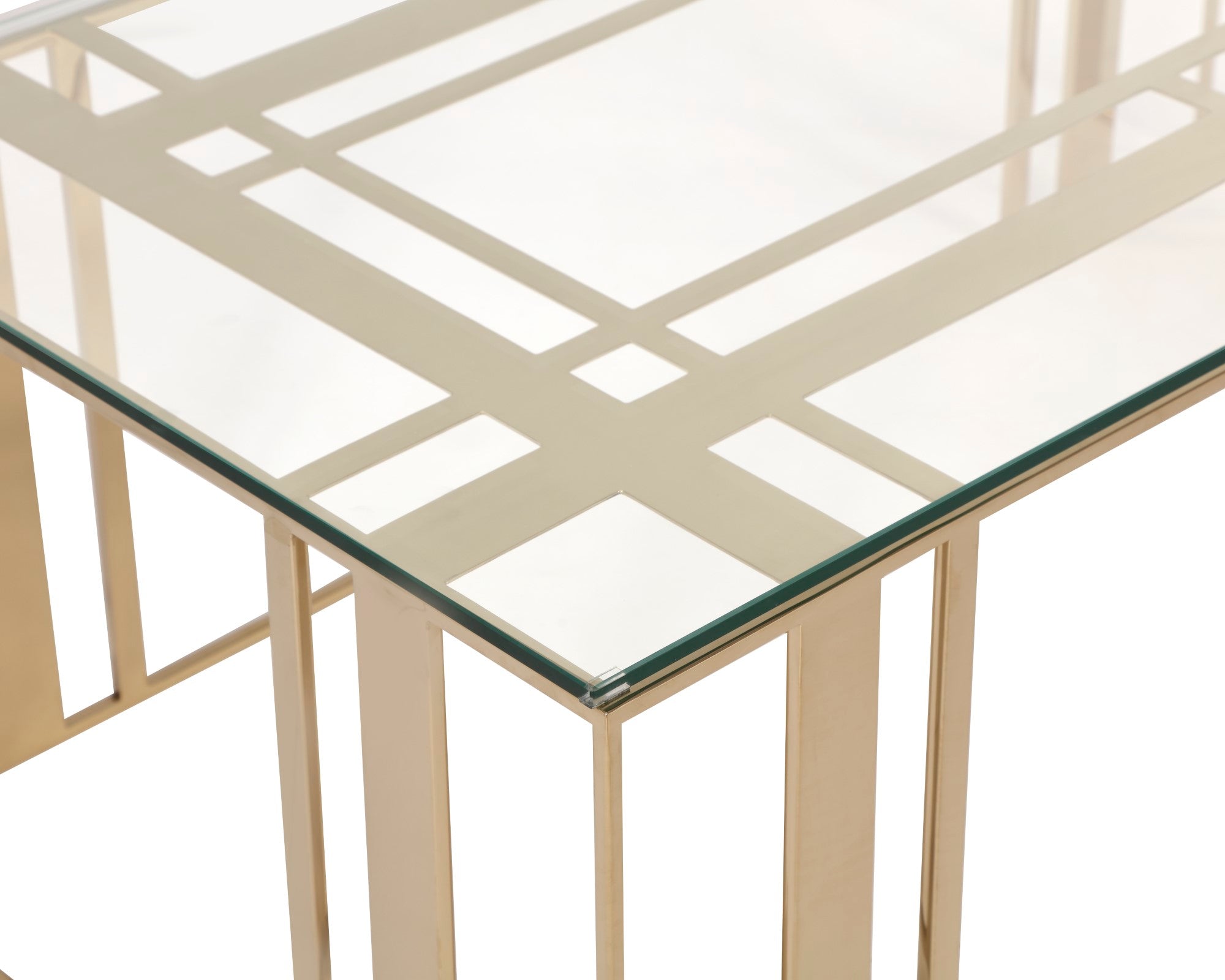 Lafayette Coffee Table - Glass/Polished Brass