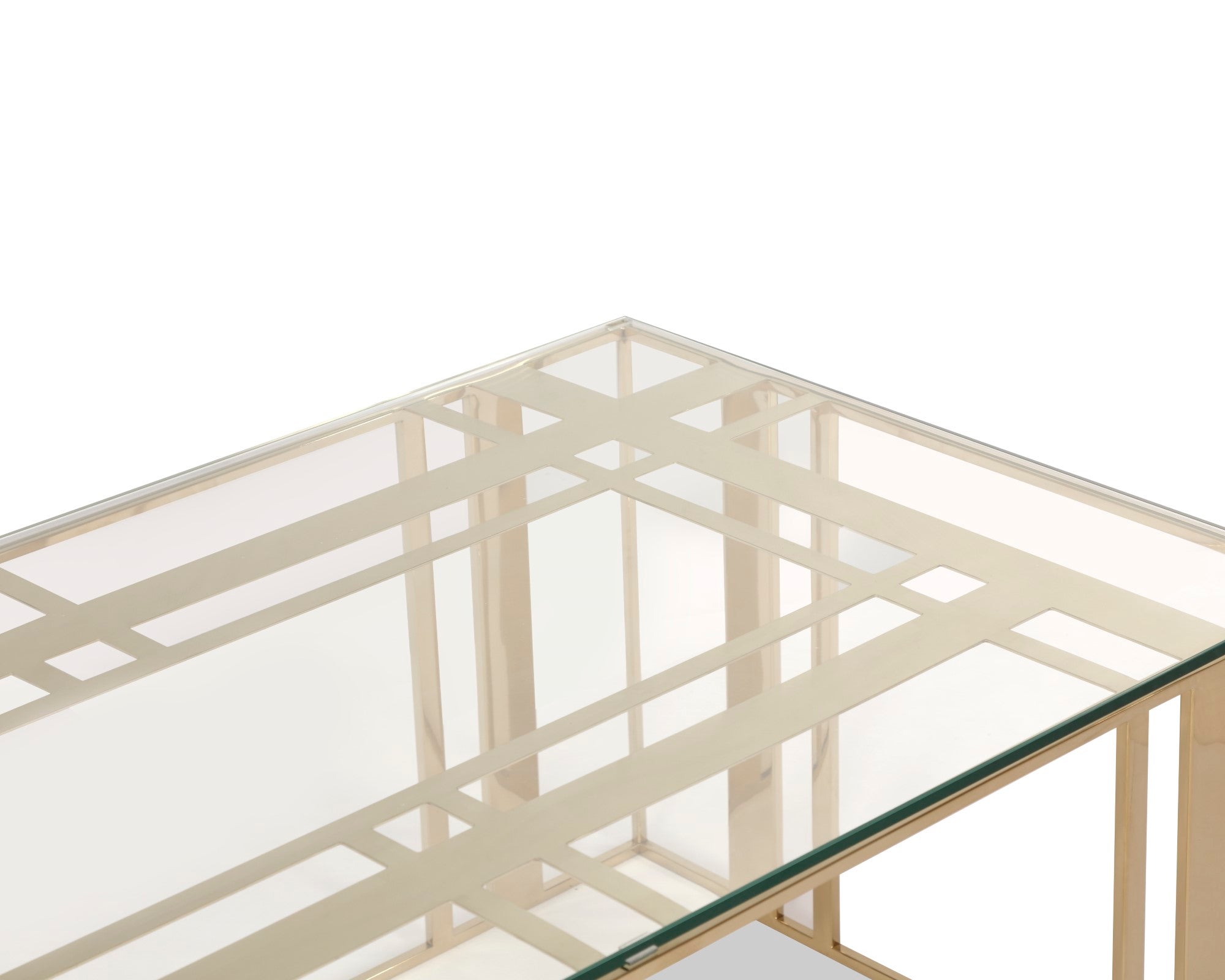 Lafayette Coffee Table - Glass/Polished Brass