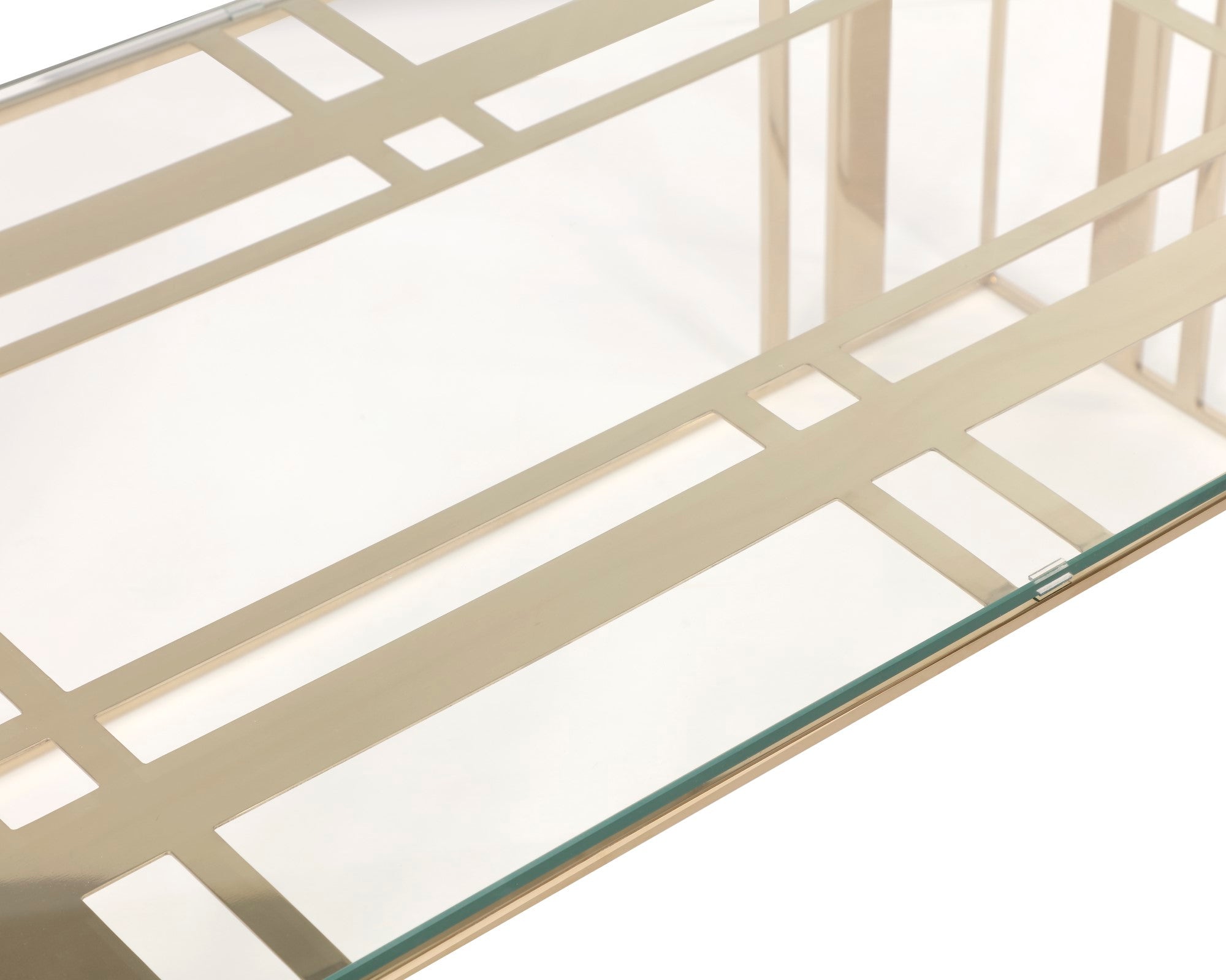 Lafayette Coffee Table - Glass/Polished Brass