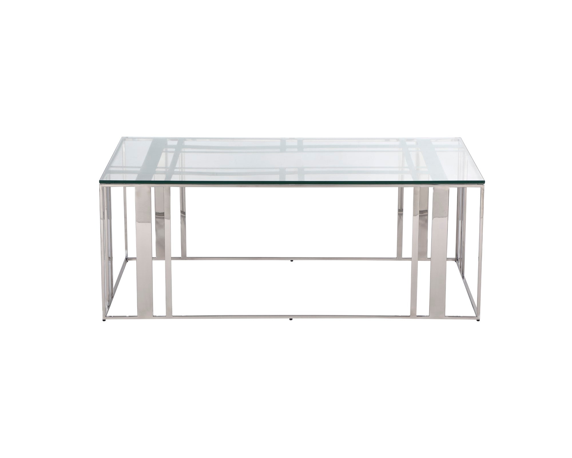 Lafayette Coffee Table - Polished Stainless Steel