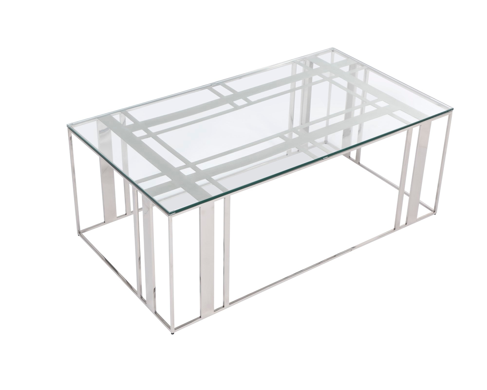 Lafayette Coffee Table - Polished Stainless Steel