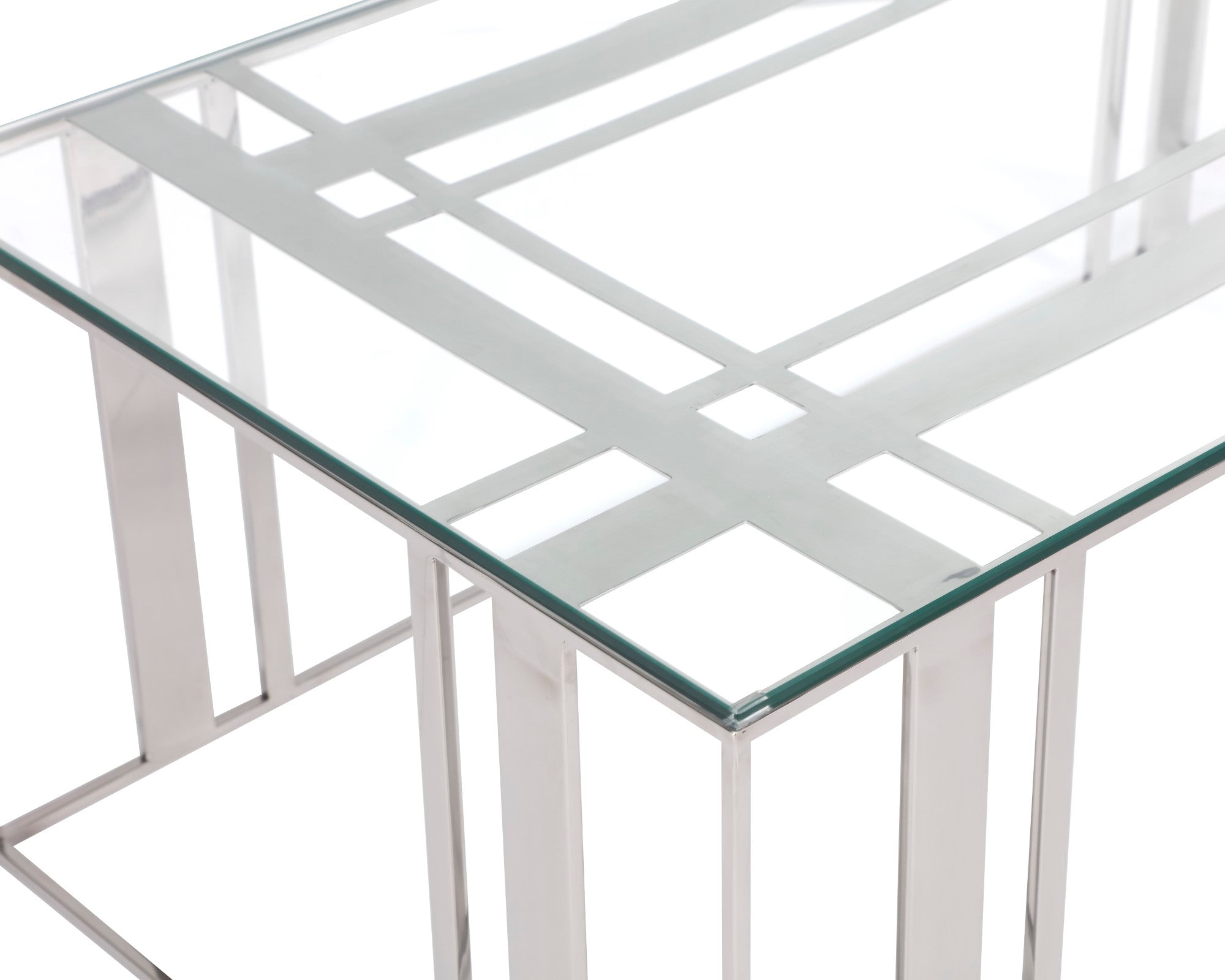 Lafayette Coffee Table - Polished Stainless Steel