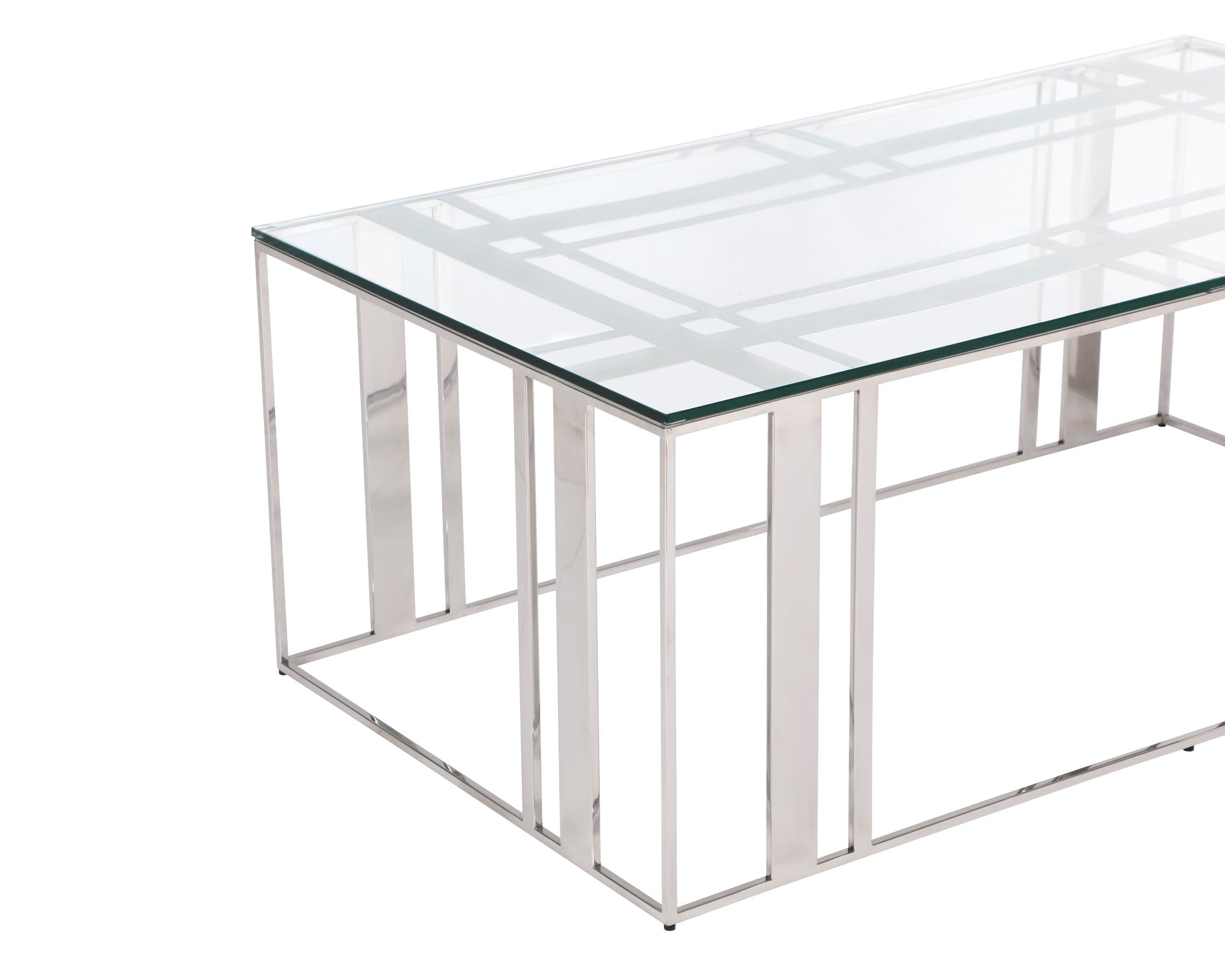 Lafayette Coffee Table - Polished Stainless Steel