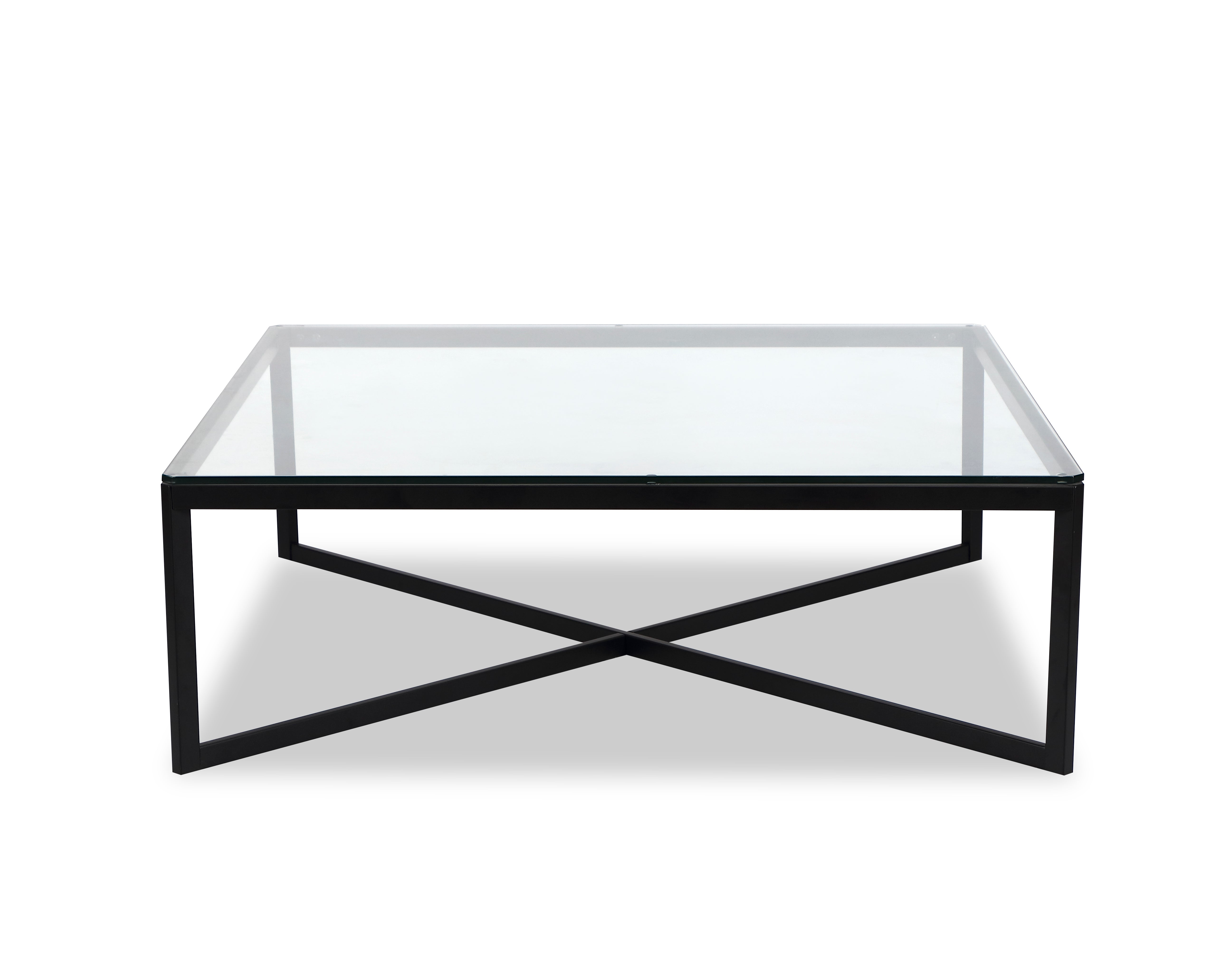 Musso Coffee Table - Clear Glass/Matt Black