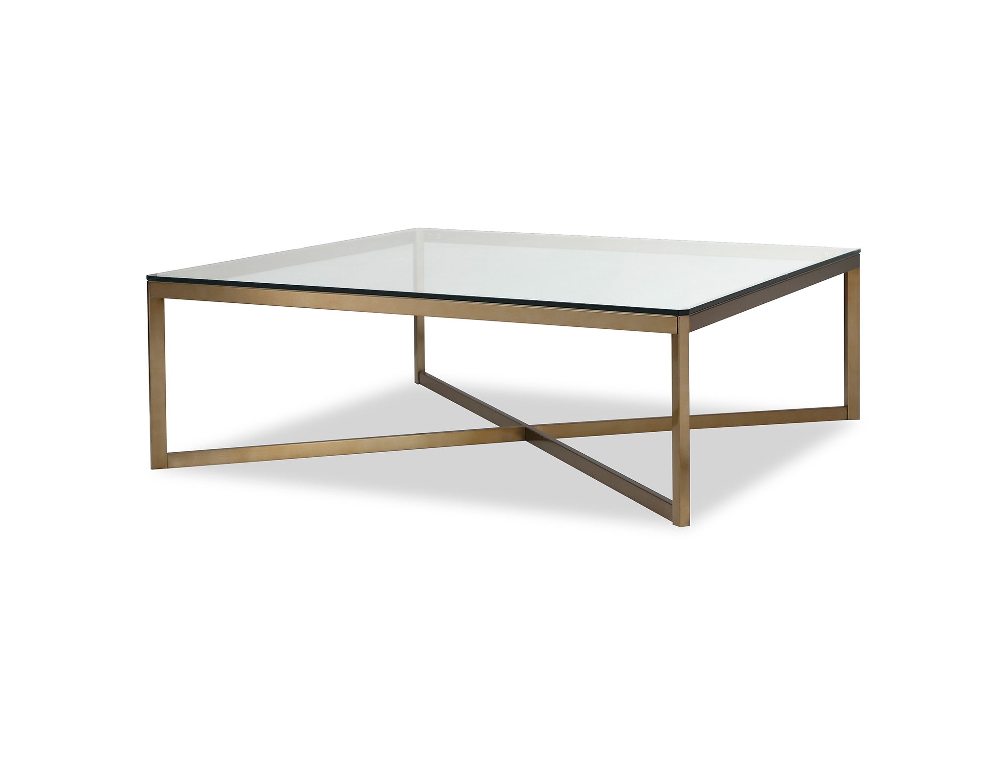 Musso Coffee Table - Clear Glass/Brushed Brass