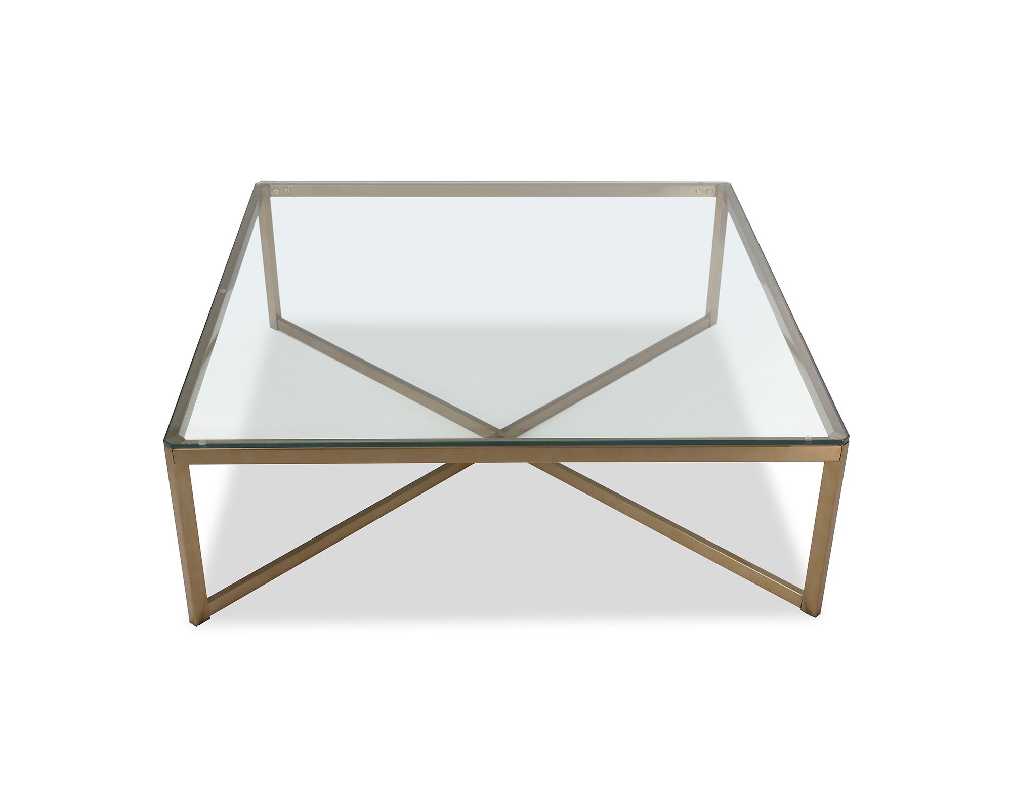 Musso Coffee Table - Clear Glass/Brushed Brass