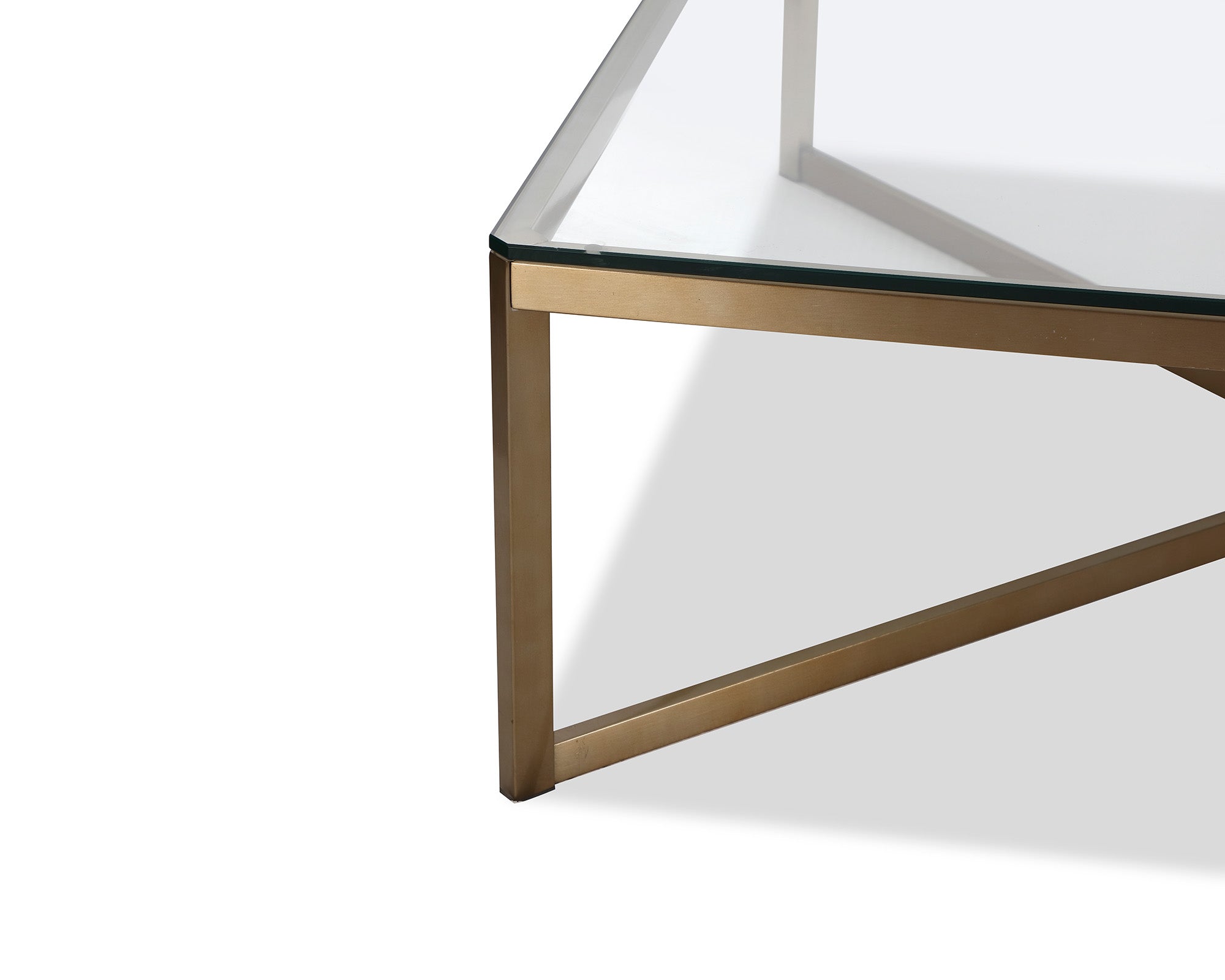Musso Coffee Table - Clear Glass/Brushed Brass