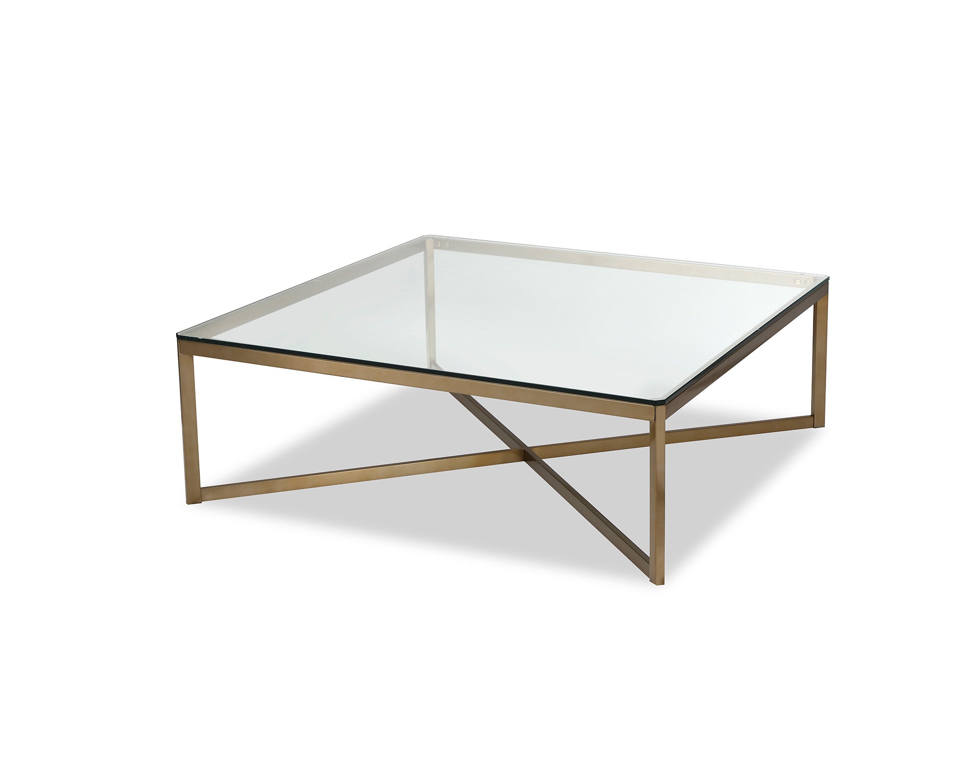 Musso Coffee Table - Clear Glass/Brushed Brass