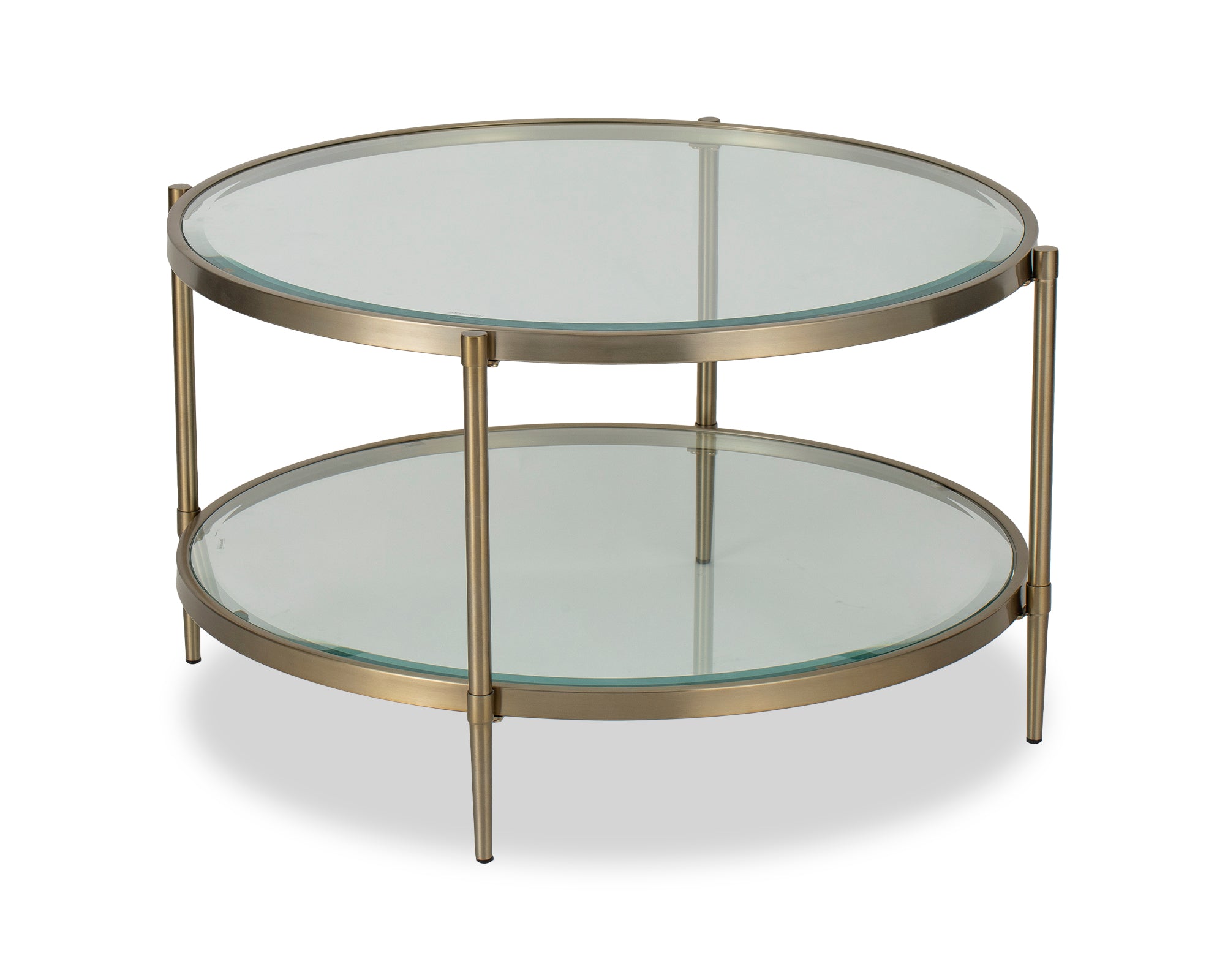 Adlon Coffee Table - Brushed Brass/Clear Glass