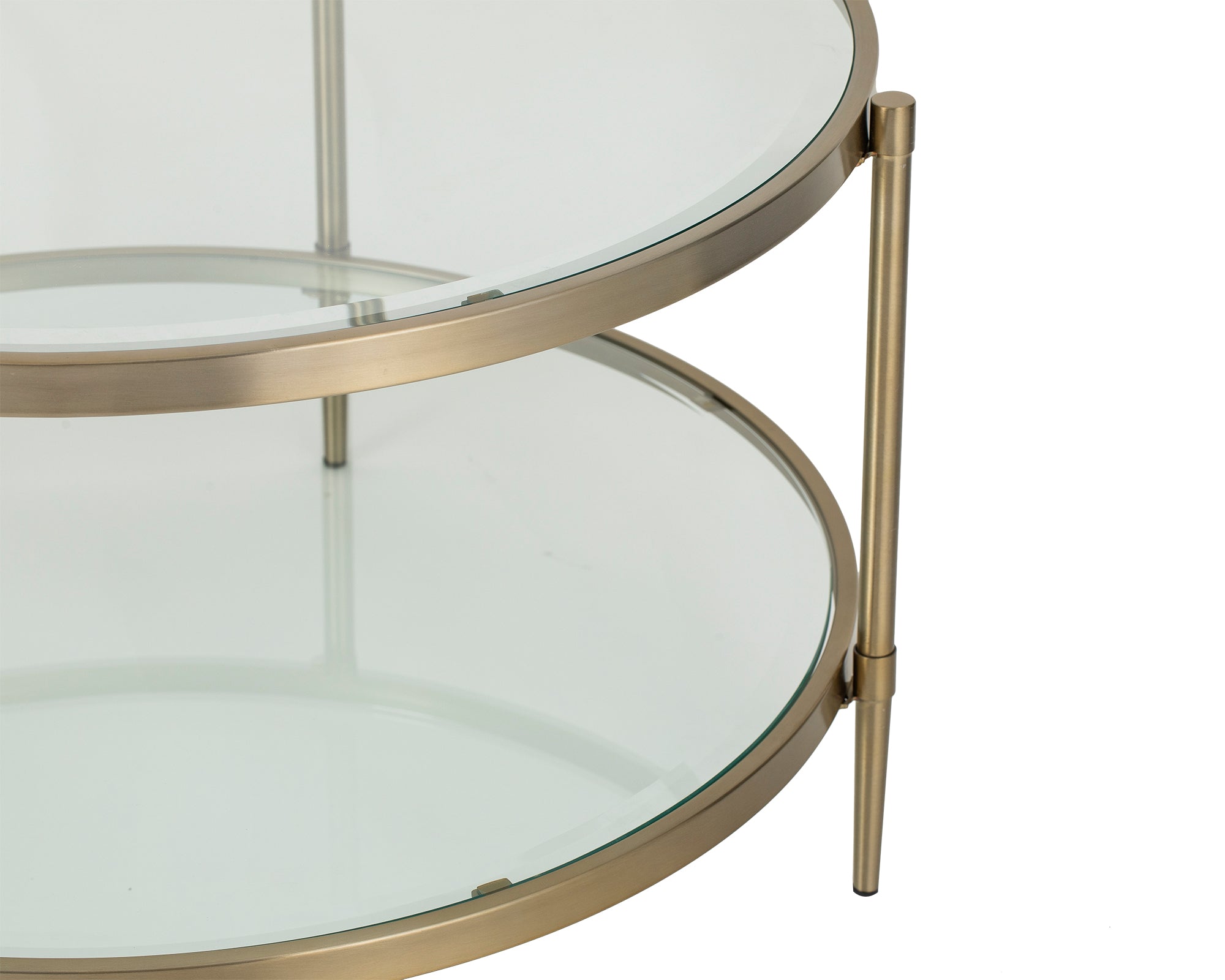 Adlon Coffee Table - Brushed Brass/Clear Glass