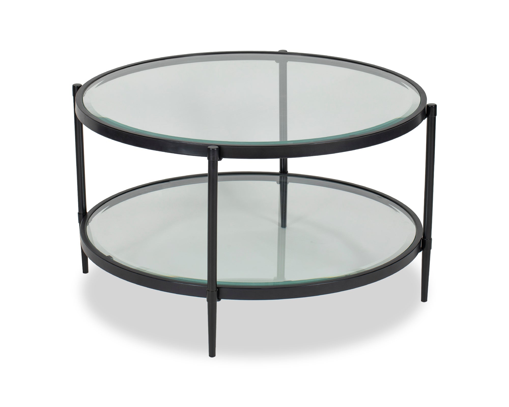 Adlon Coffee Table - Industrial Brown/Clear Glass