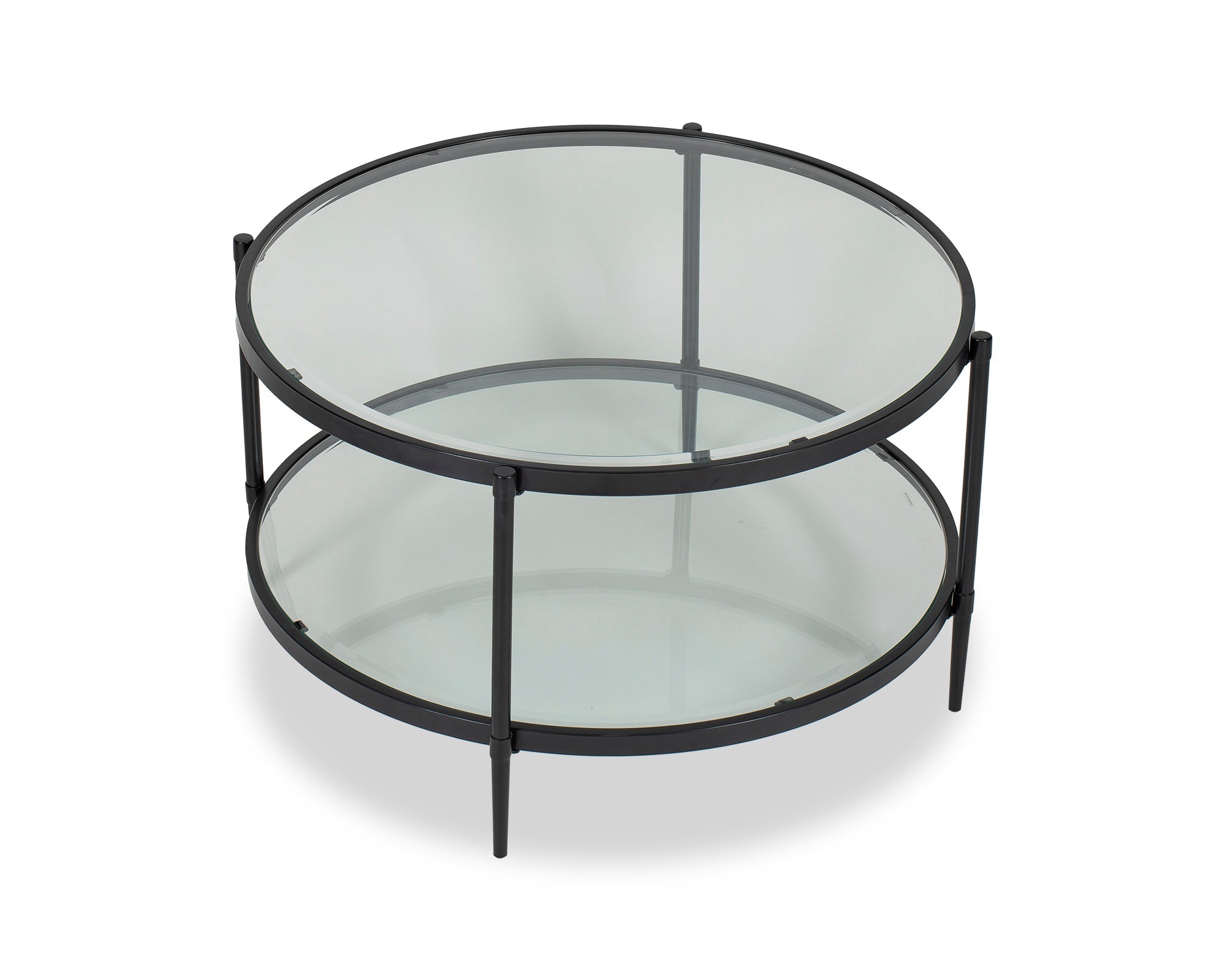 Adlon Coffee Table - Industrial Brown/Clear Glass