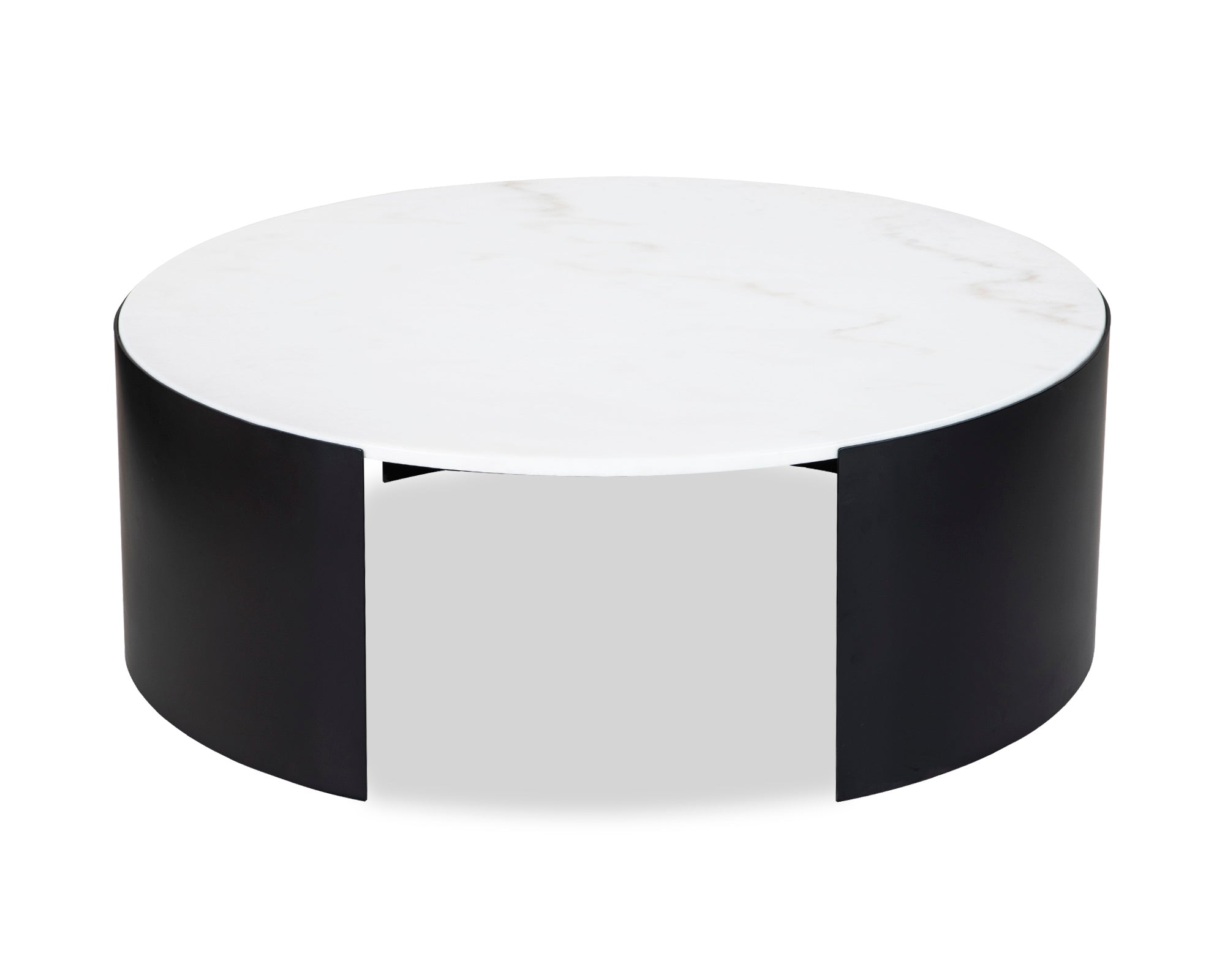 Samba Coffee Table - White Marble/Industrial Brown